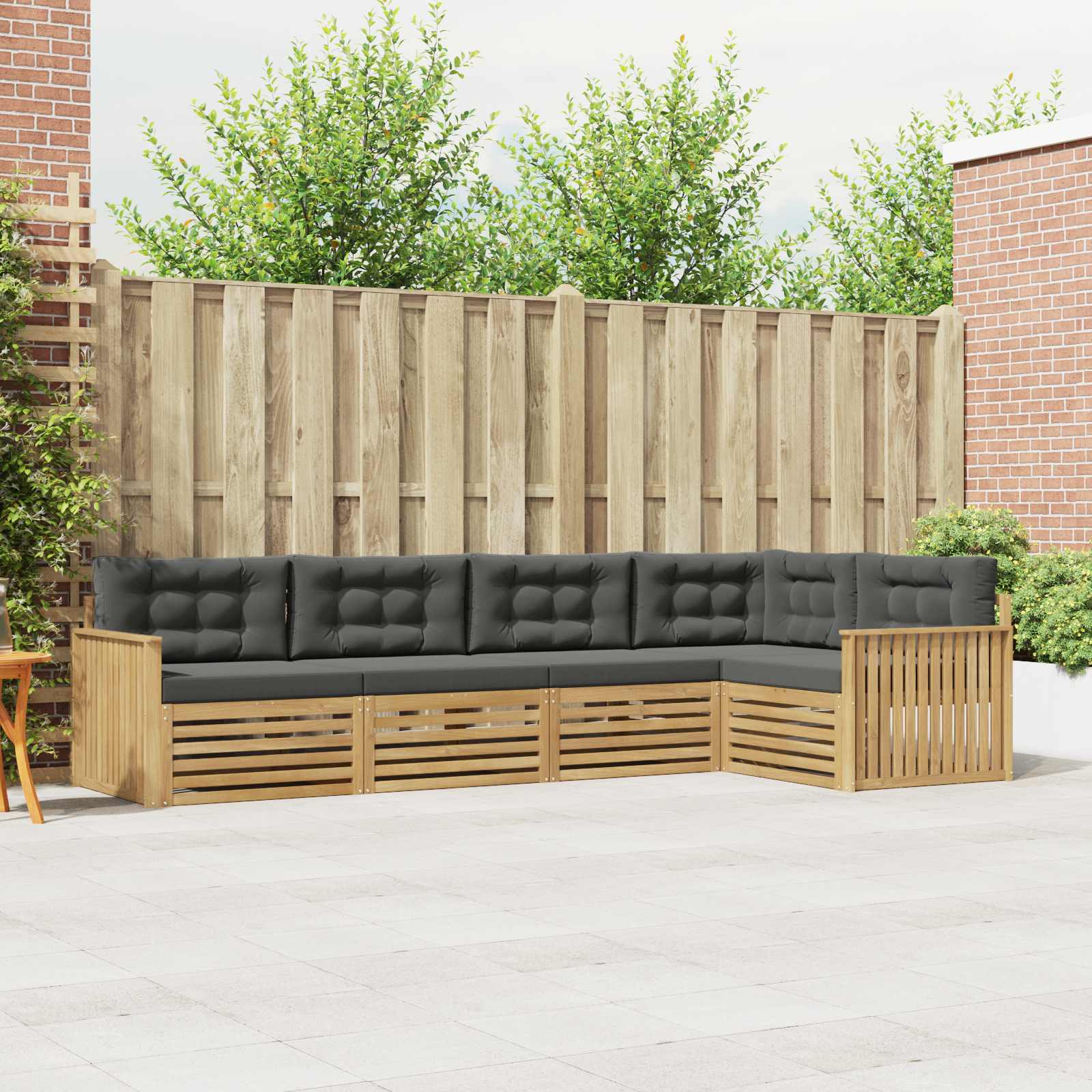 Buiten bankenset 5 pcs Wit en antracietkleurig