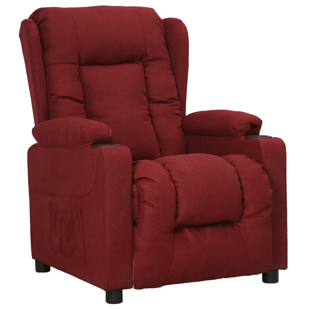 Fauteuil verstelbaar stof wijnrood