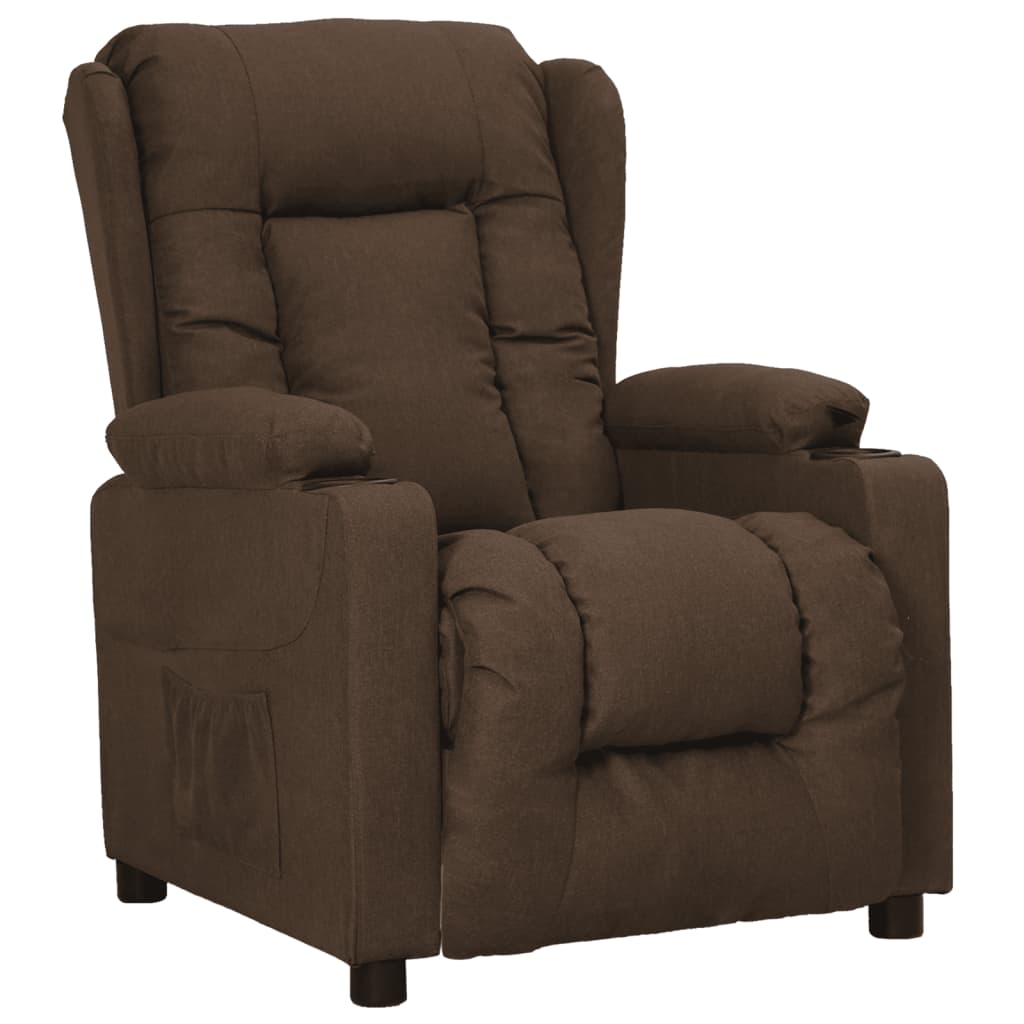 Fauteuil verstelbaar stof bruin