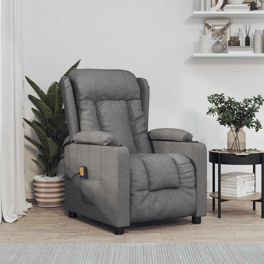 Massagestoel stof donkergrijs