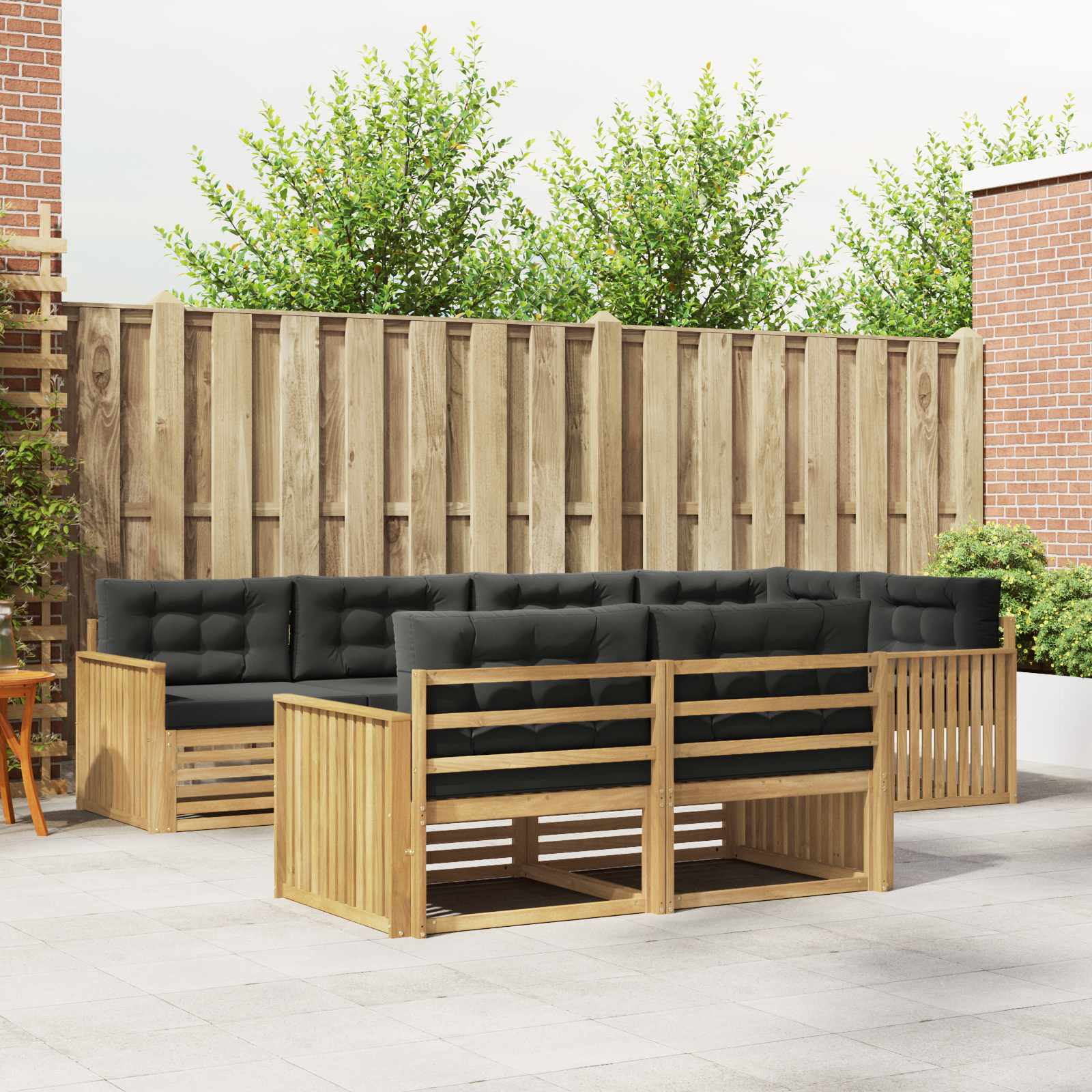Buiten bankenset 7 pcs Wit en antracietkleurig – afbeelding 1