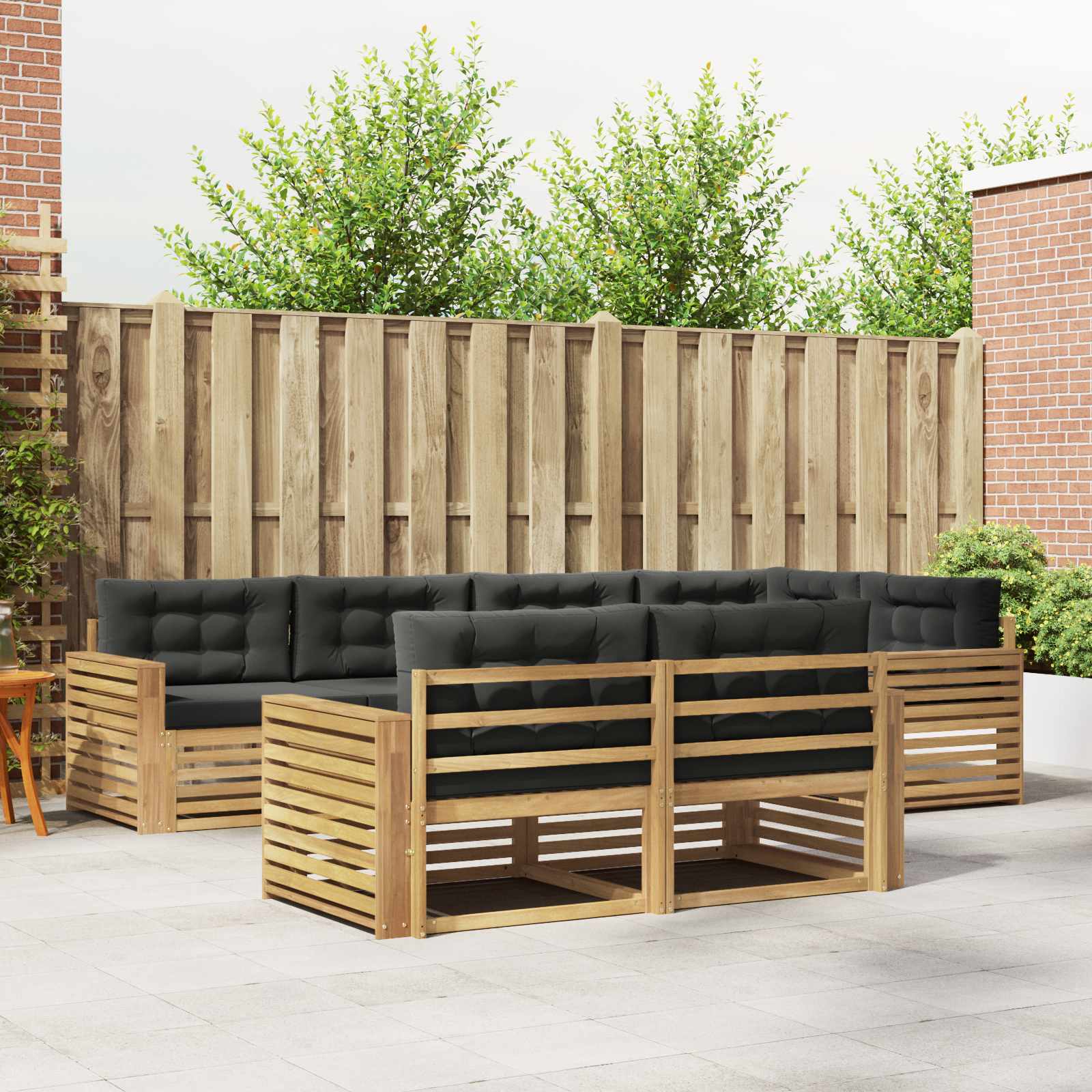 Buiten bankenset 7 pcs Wit en antracietkleurig – afbeelding 1