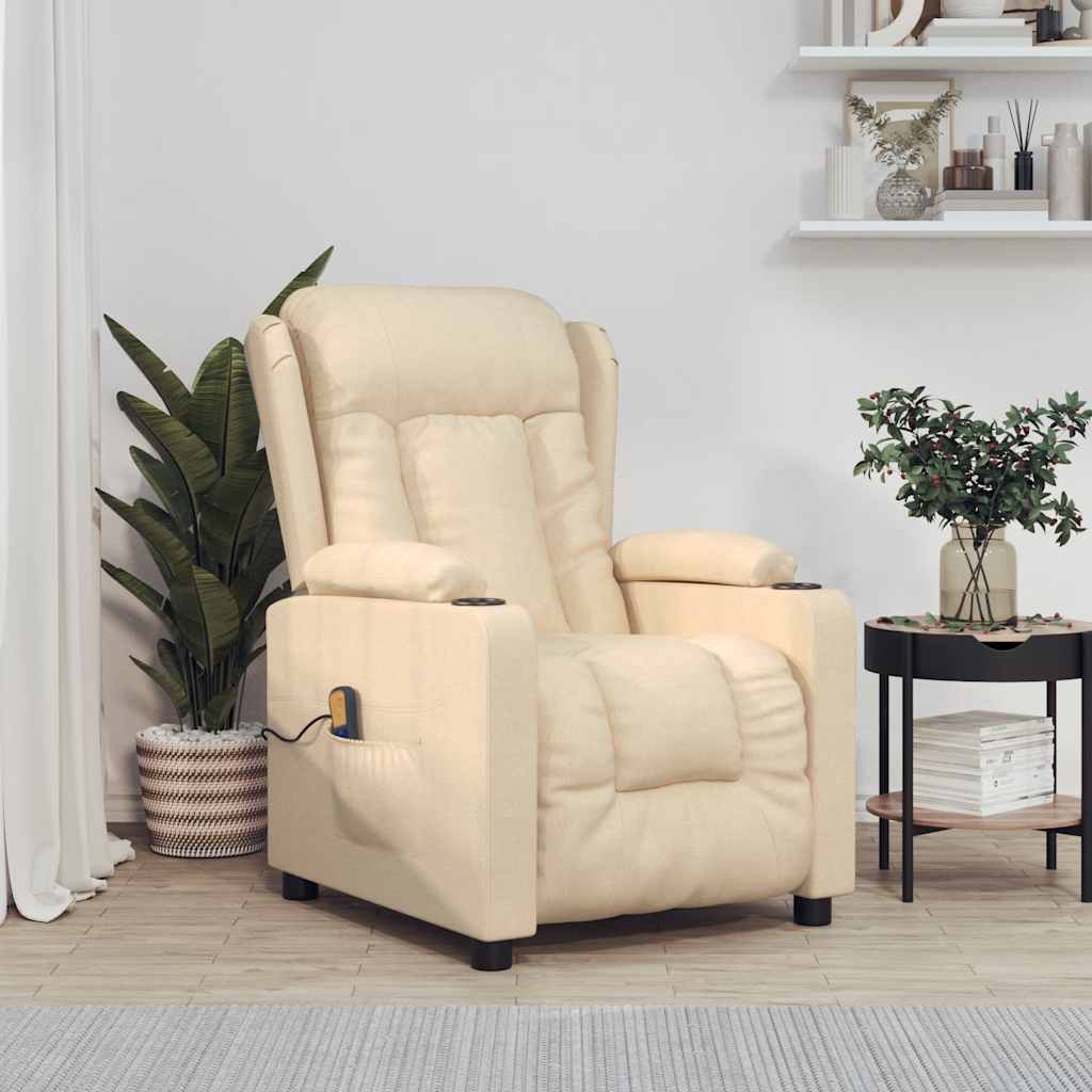 Massagestoel stof crèmekleurig