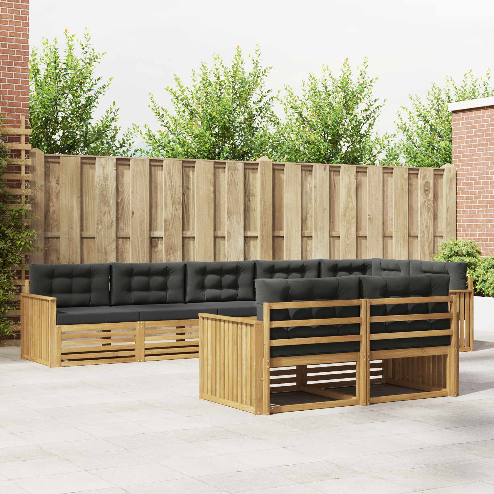 Buiten bankenset 8 pcs Wit en antracietkleurig – afbeelding 1