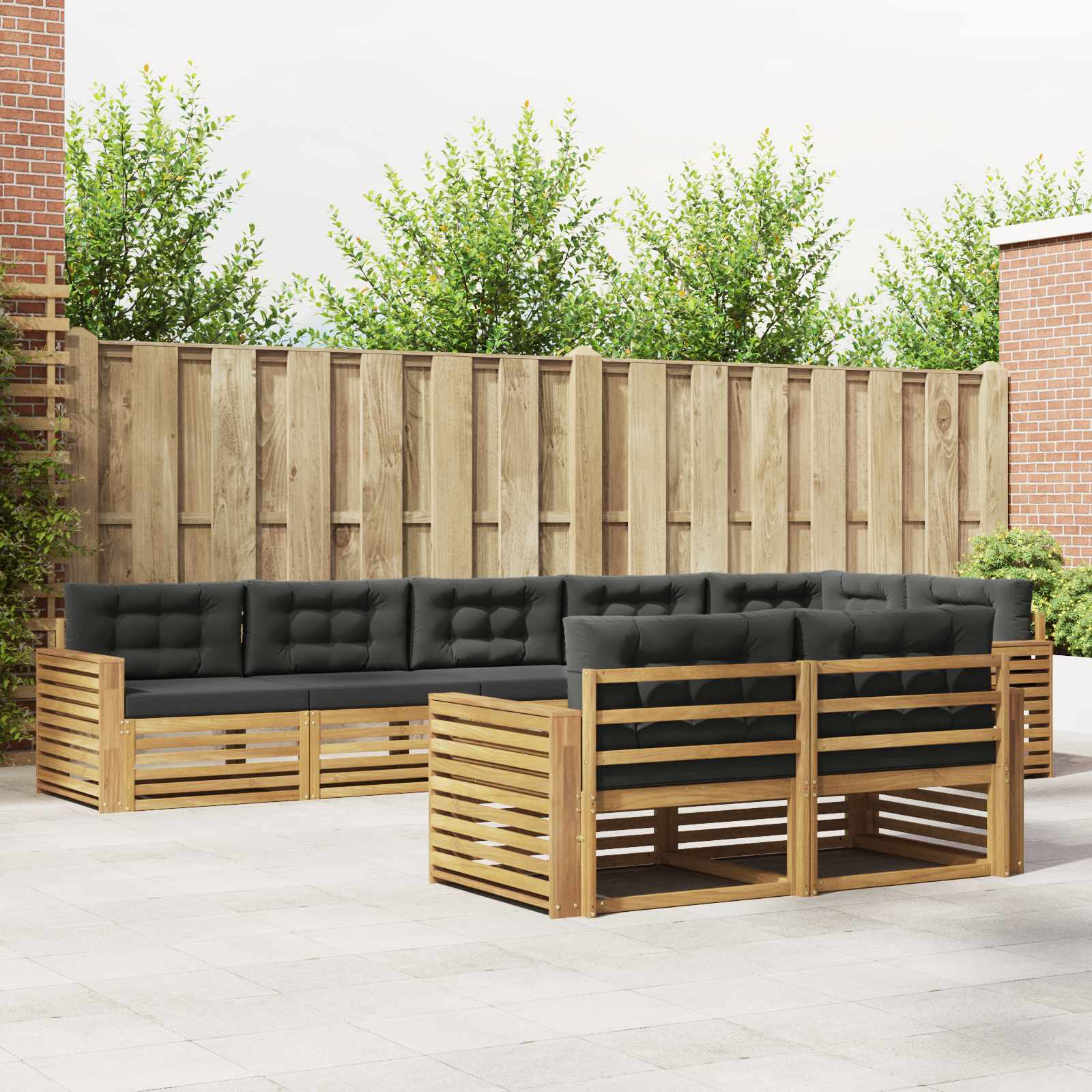 Buiten bankenset 8 pcs Wit en antracietkleurig – afbeelding 1