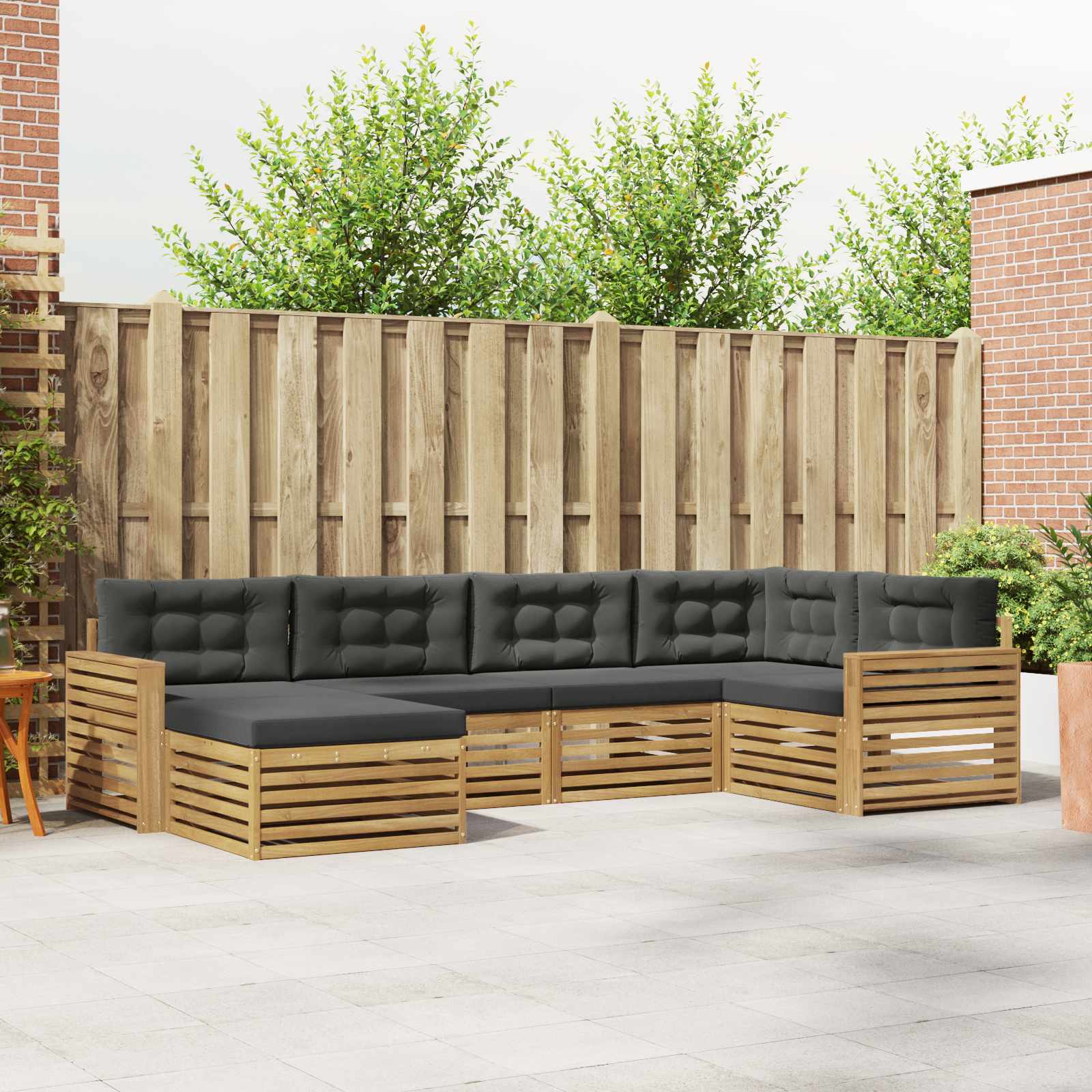Buiten bankenset 6 pcs Wit en antracietkleurig – afbeelding 1