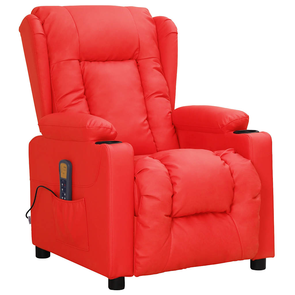 Massagestoel kunstleer rood – afbeelding 1