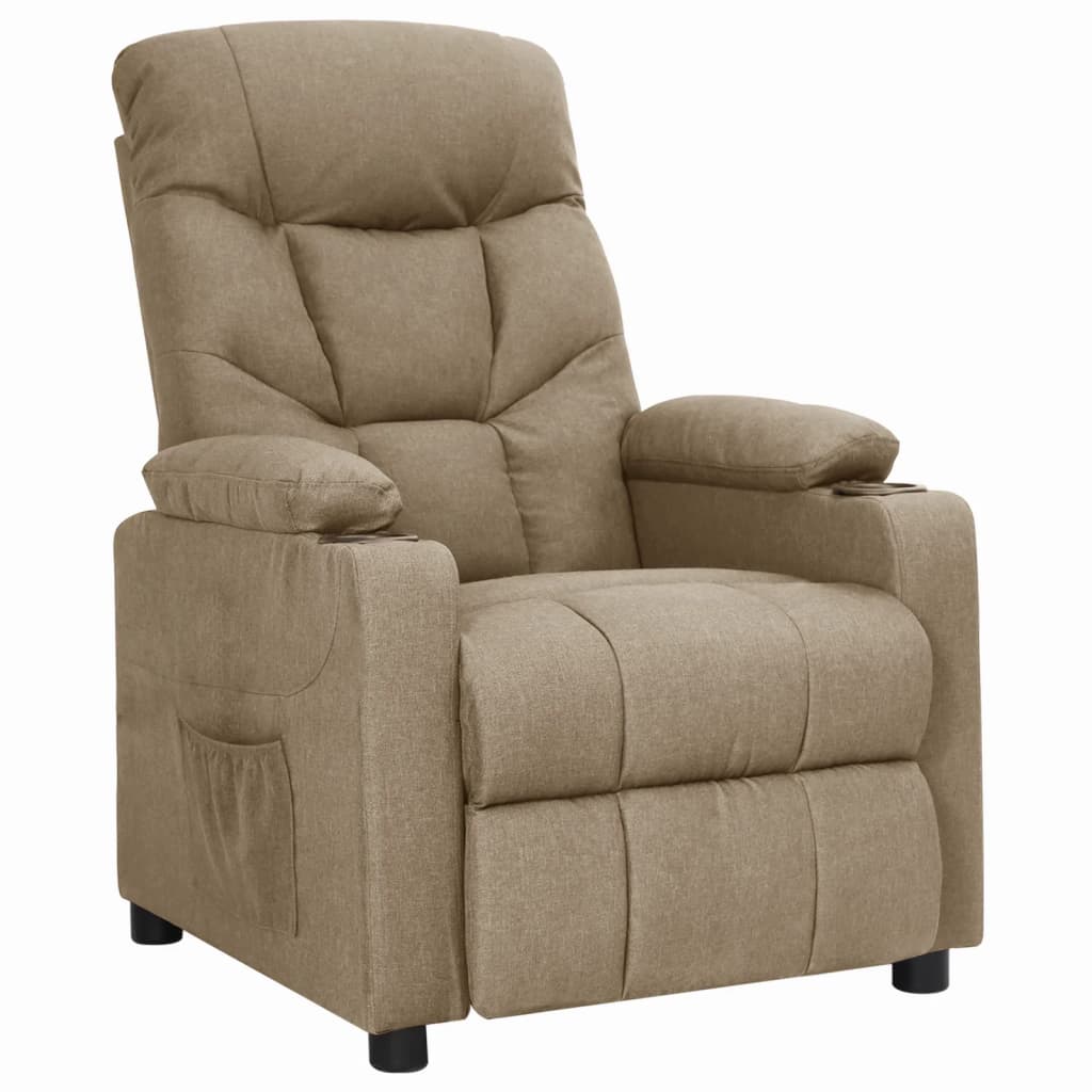 Fauteuil verstelbaar stof taupe