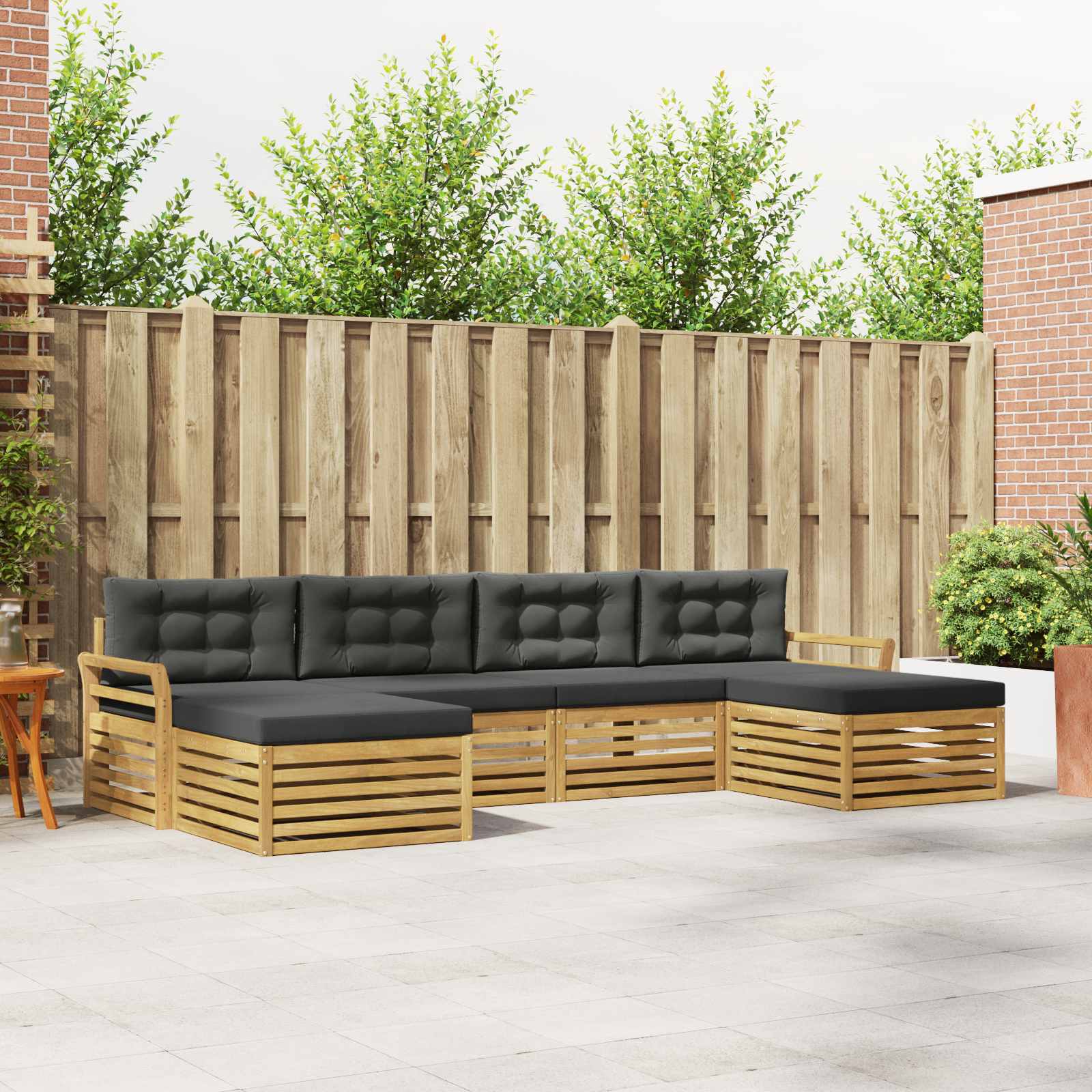 Buiten bankenset 6 pcs Wit en antracietkleurig – afbeelding 1