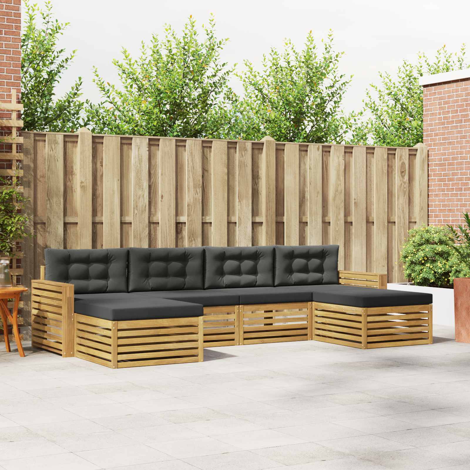 Buiten bankenset 6 pcs Wit en antracietkleurig – afbeelding 1