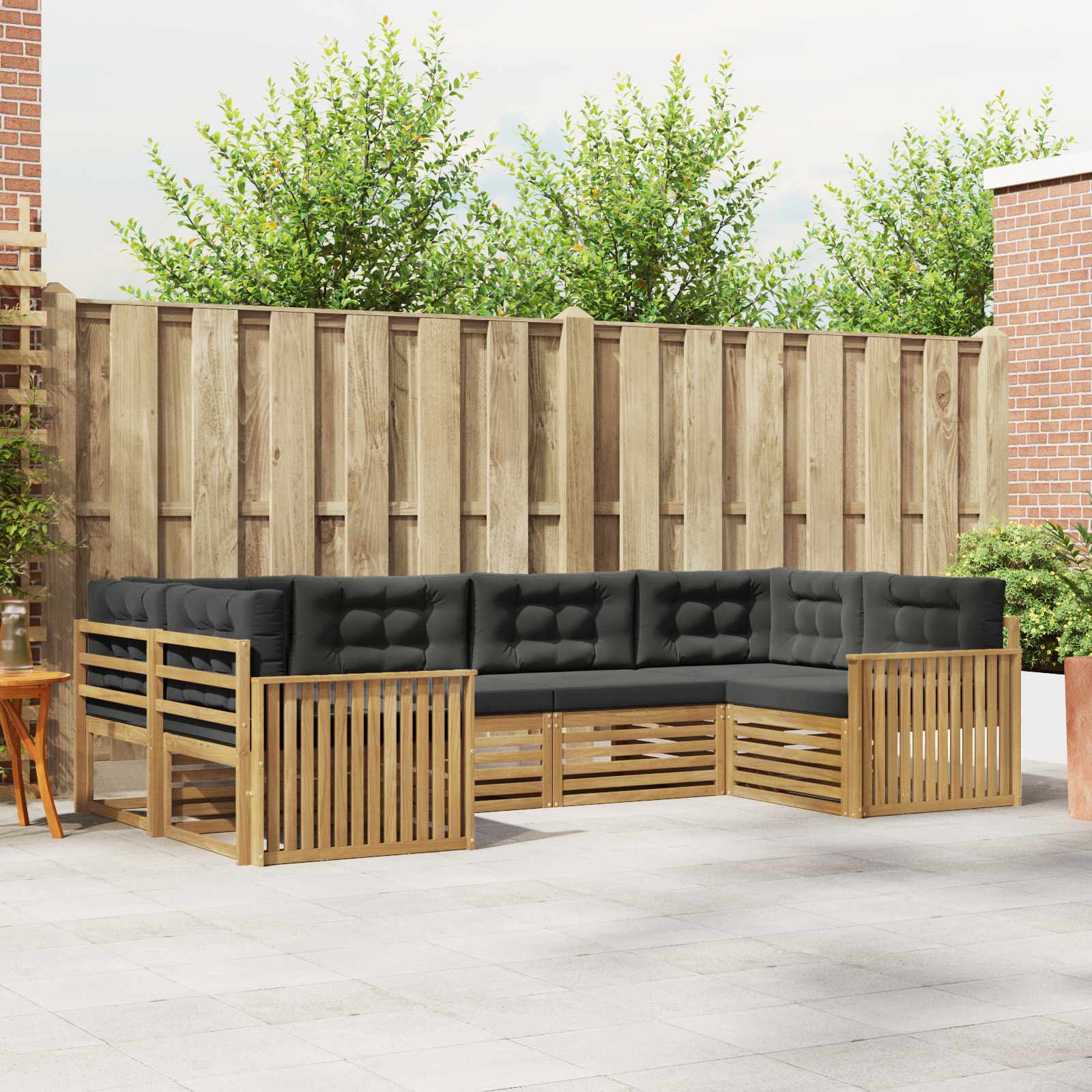 Buiten bankenset 6 pcs Wit en antracietkleurig – afbeelding 1