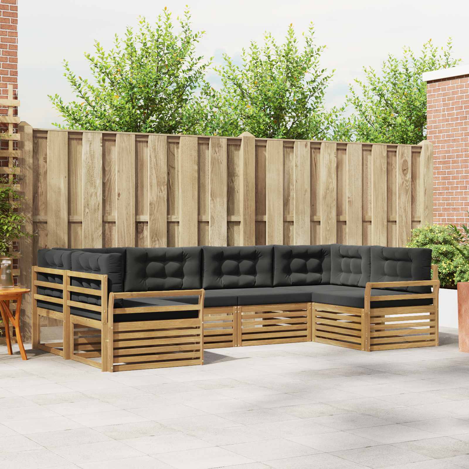Buiten bankenset 6 pcs Wit en antracietkleurig – afbeelding 1