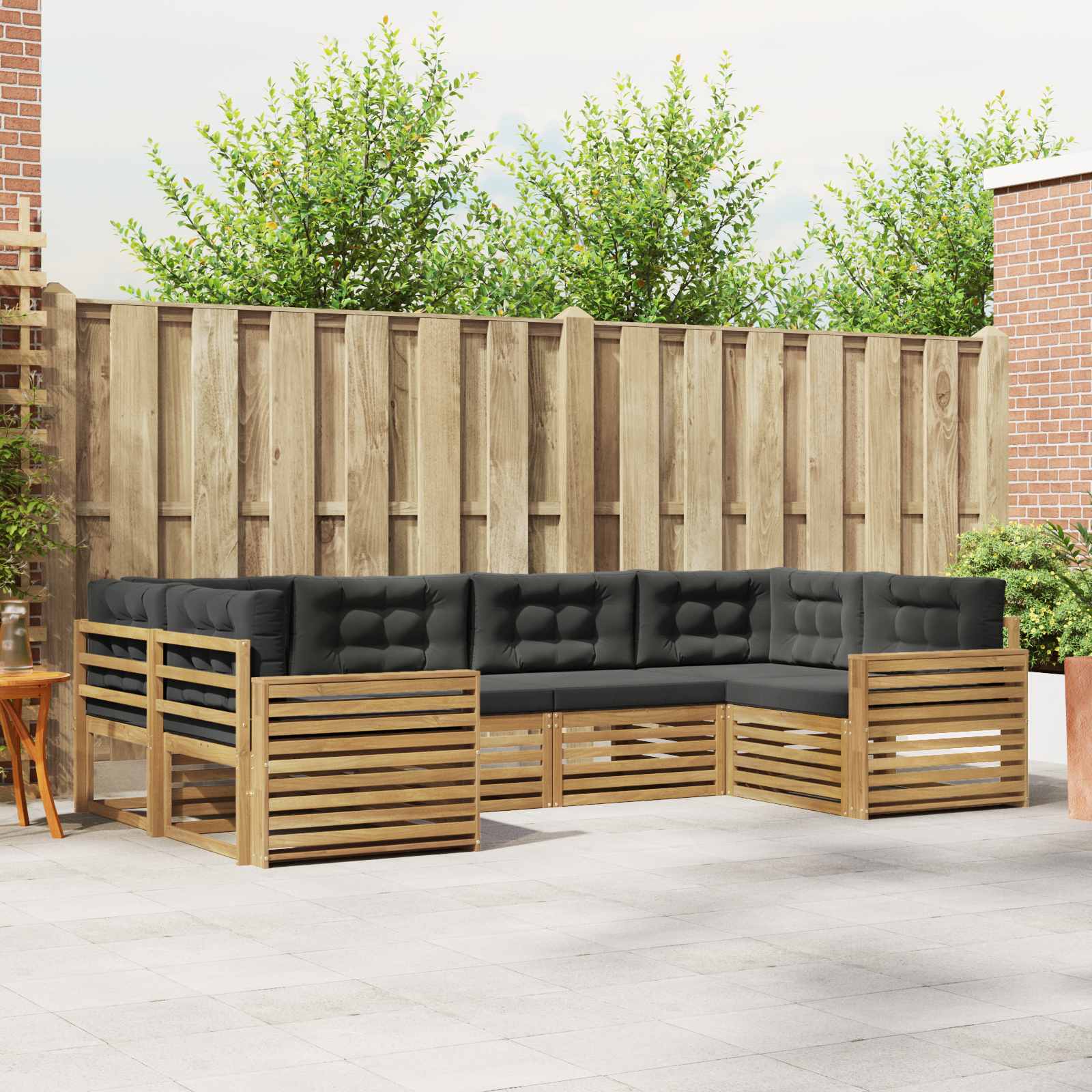 Buiten bankenset 6 pcs Wit en antracietkleurig – afbeelding 1