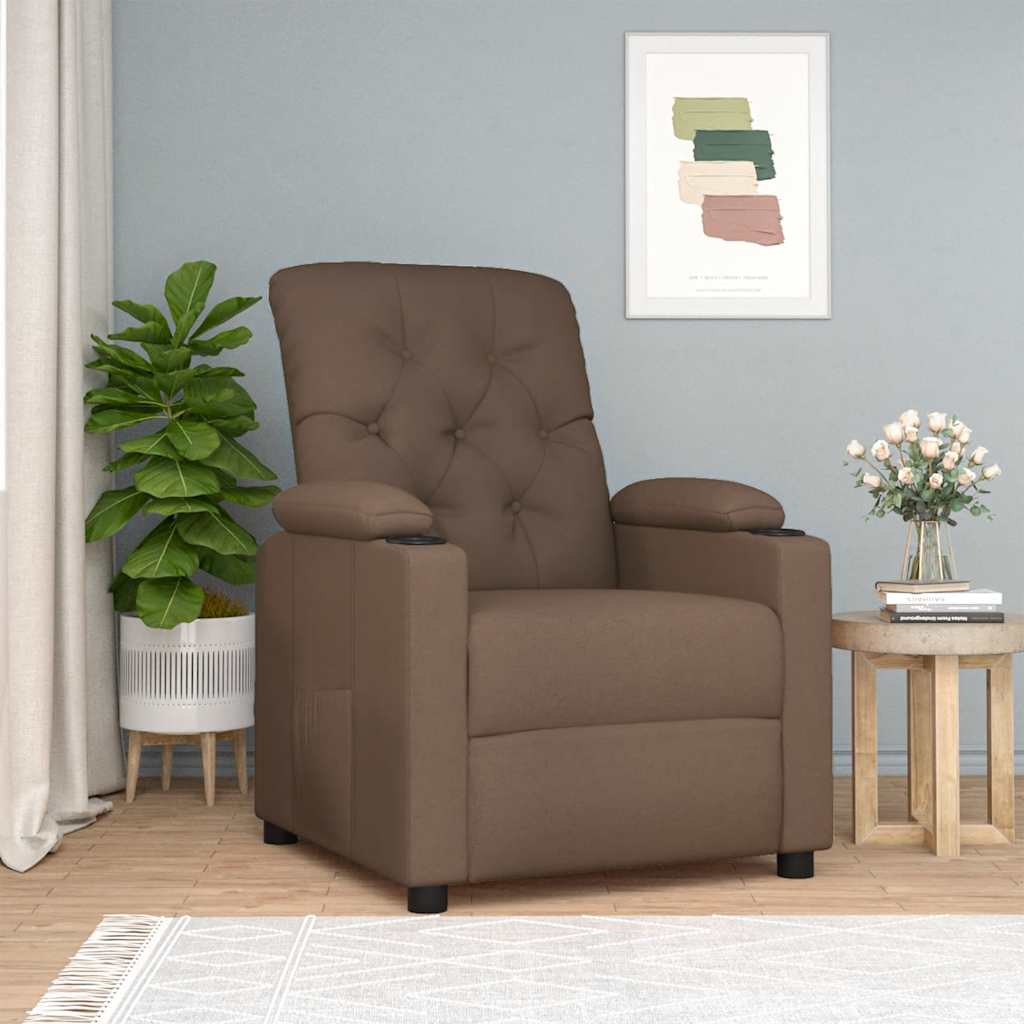Fauteuil verstelbaar stof bruin