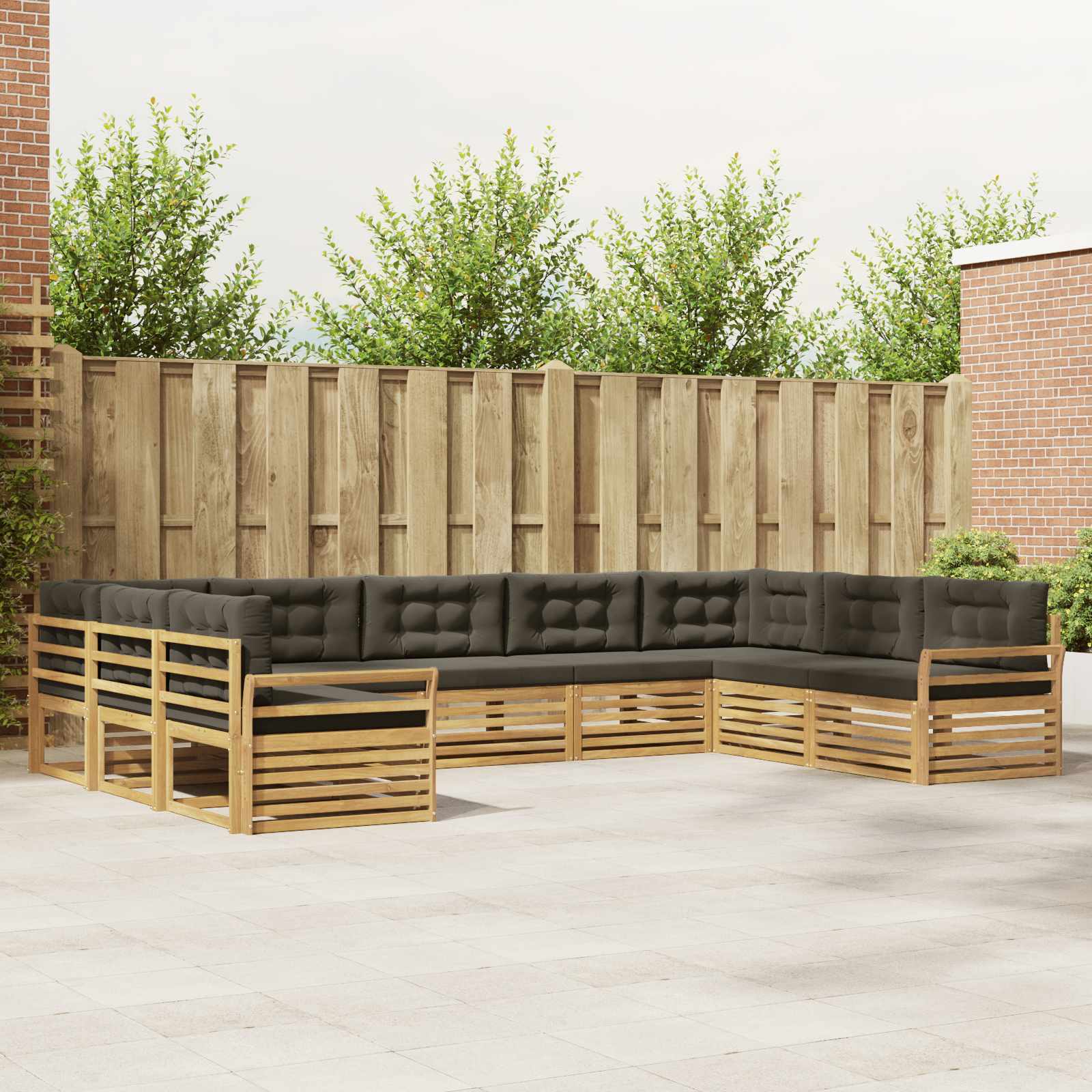 Buiten bankenset 9 pcs Wit en antracietkleurig – afbeelding 1