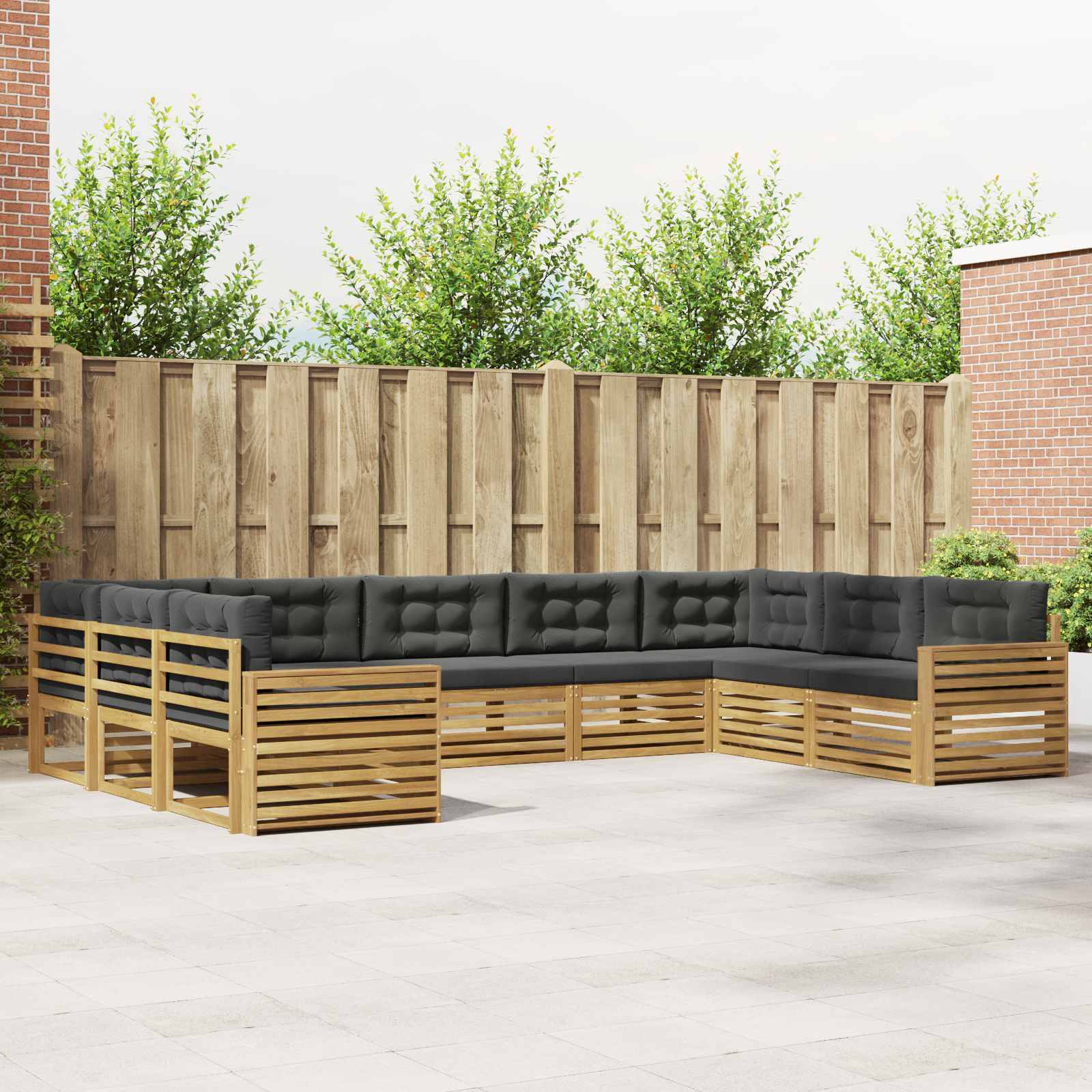 Buiten bankenset 9 pcs Wit en antracietkleurig – afbeelding 1