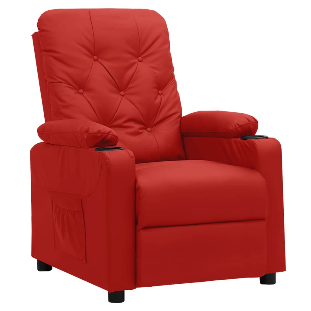 Fauteuil verstelbaar kunstleer wijnrood
