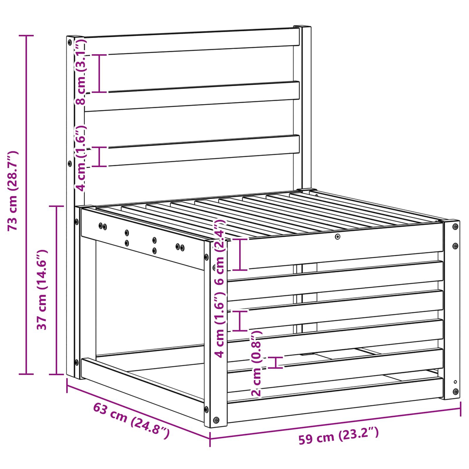 Sofa-Sets Massief Acaciahout – afbeelding 6