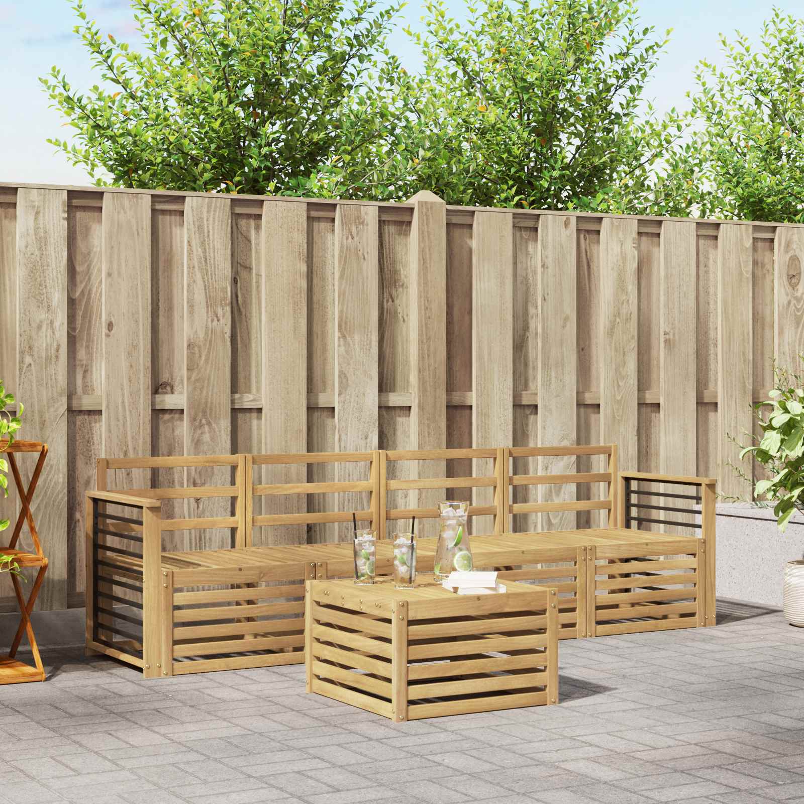 Sofa-Sets Massief Acaciahout – afbeelding 1
