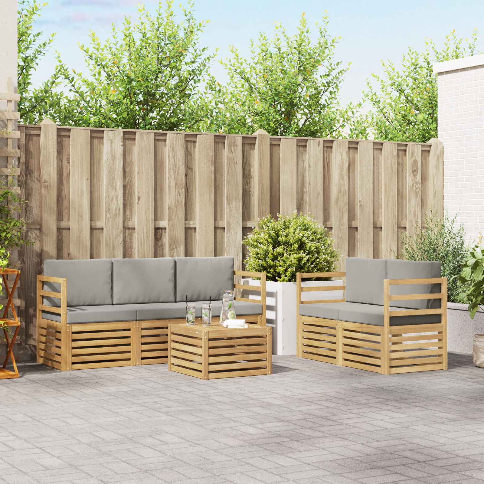 Sofa-Sets Massief Acaciahout – afbeelding 1