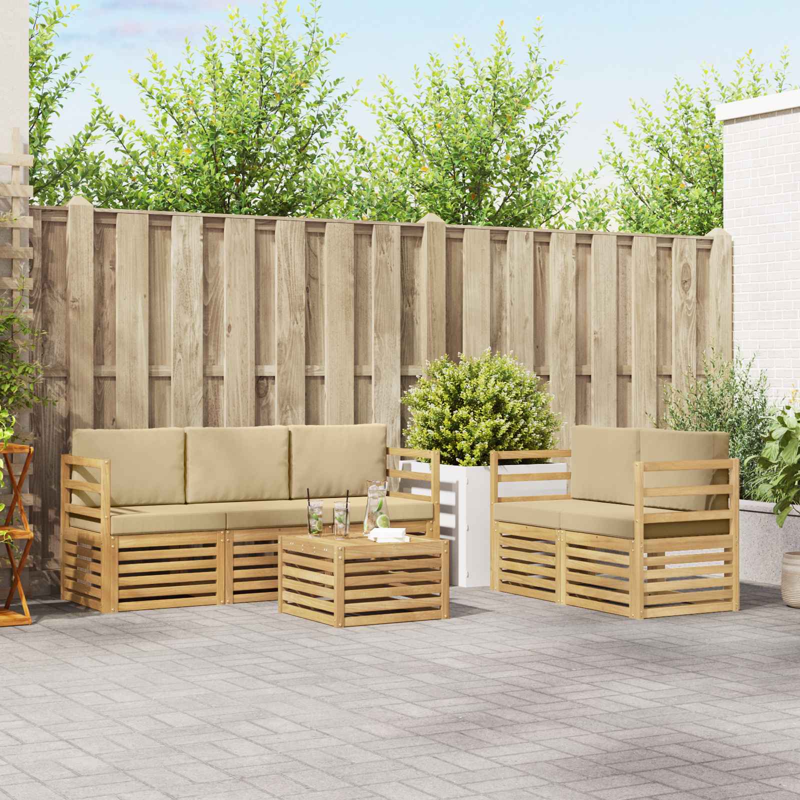 Sofa-Sets Massief Acaciahout – afbeelding 1