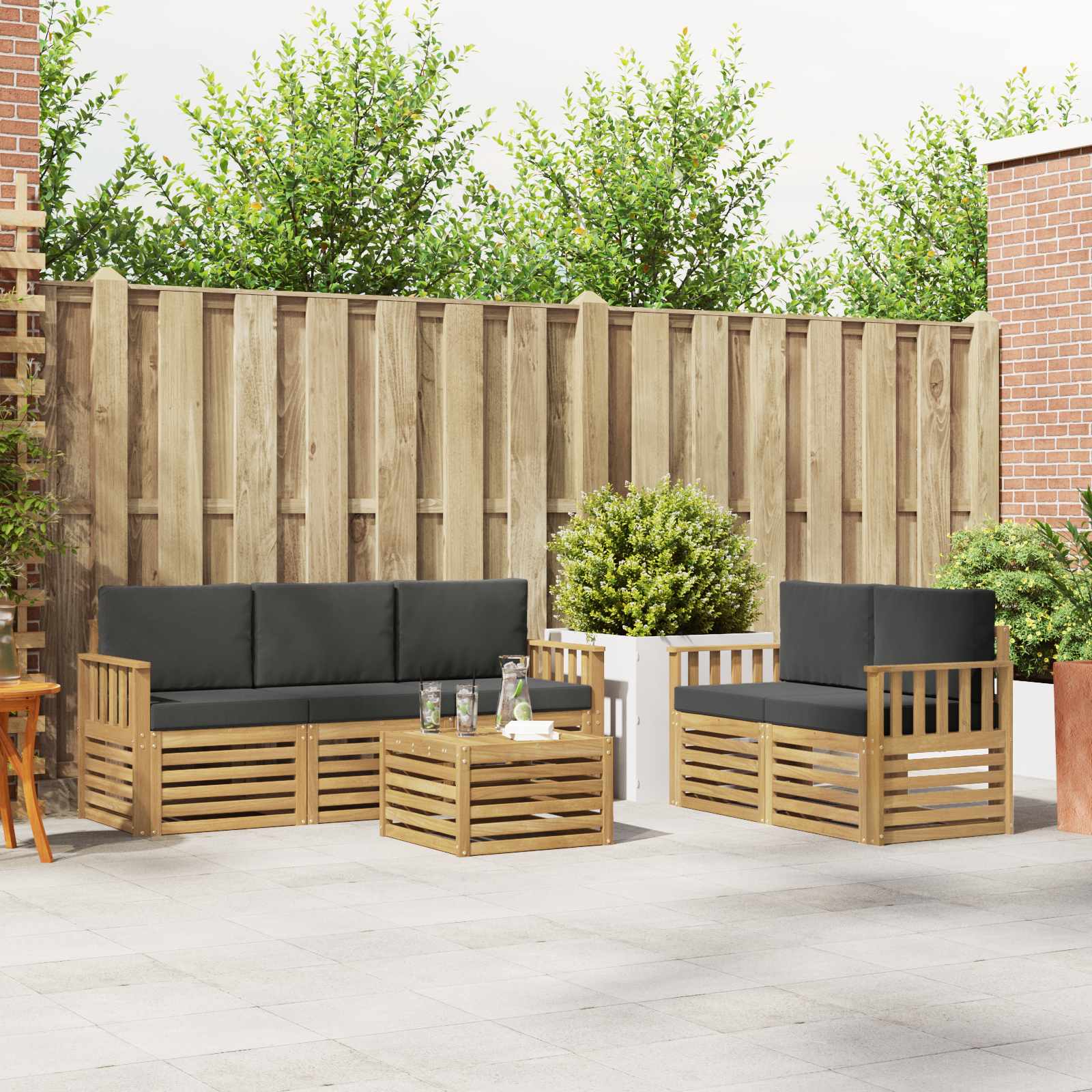 Sofa-Sets Massief Acaciahout – afbeelding 1