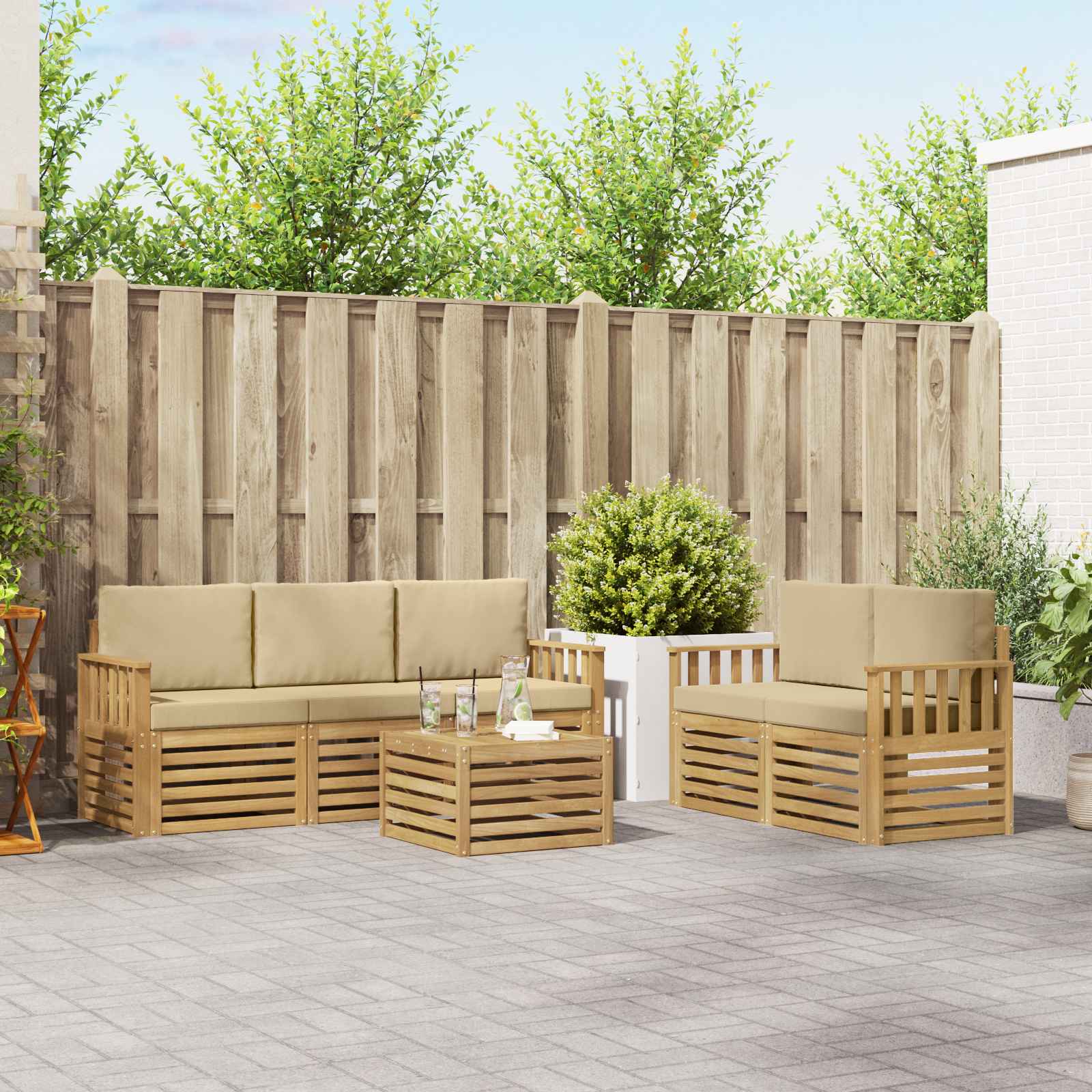 Sofa-Sets Massief Acaciahout – afbeelding 1