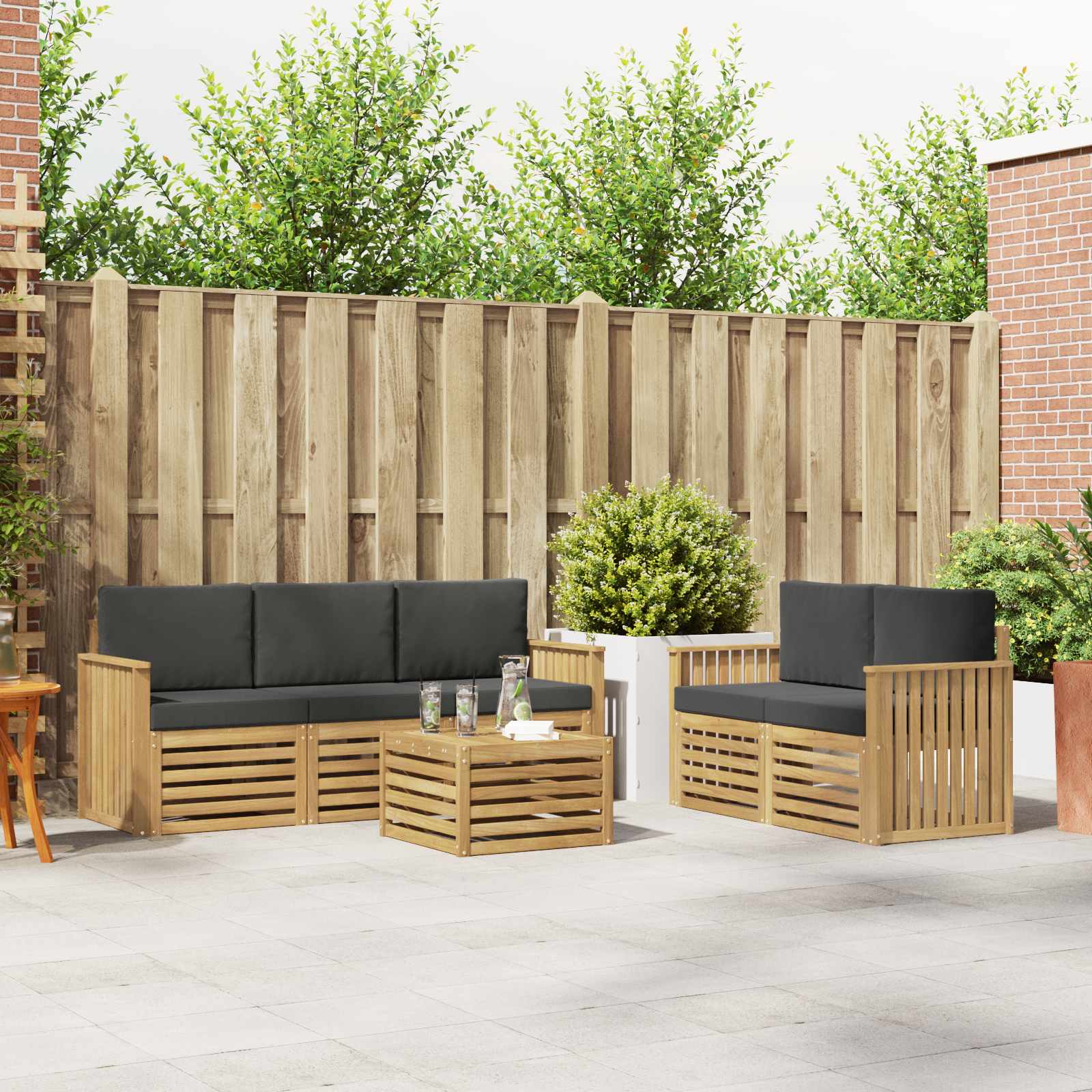 Sofa-Sets Massief Acaciahout – afbeelding 1