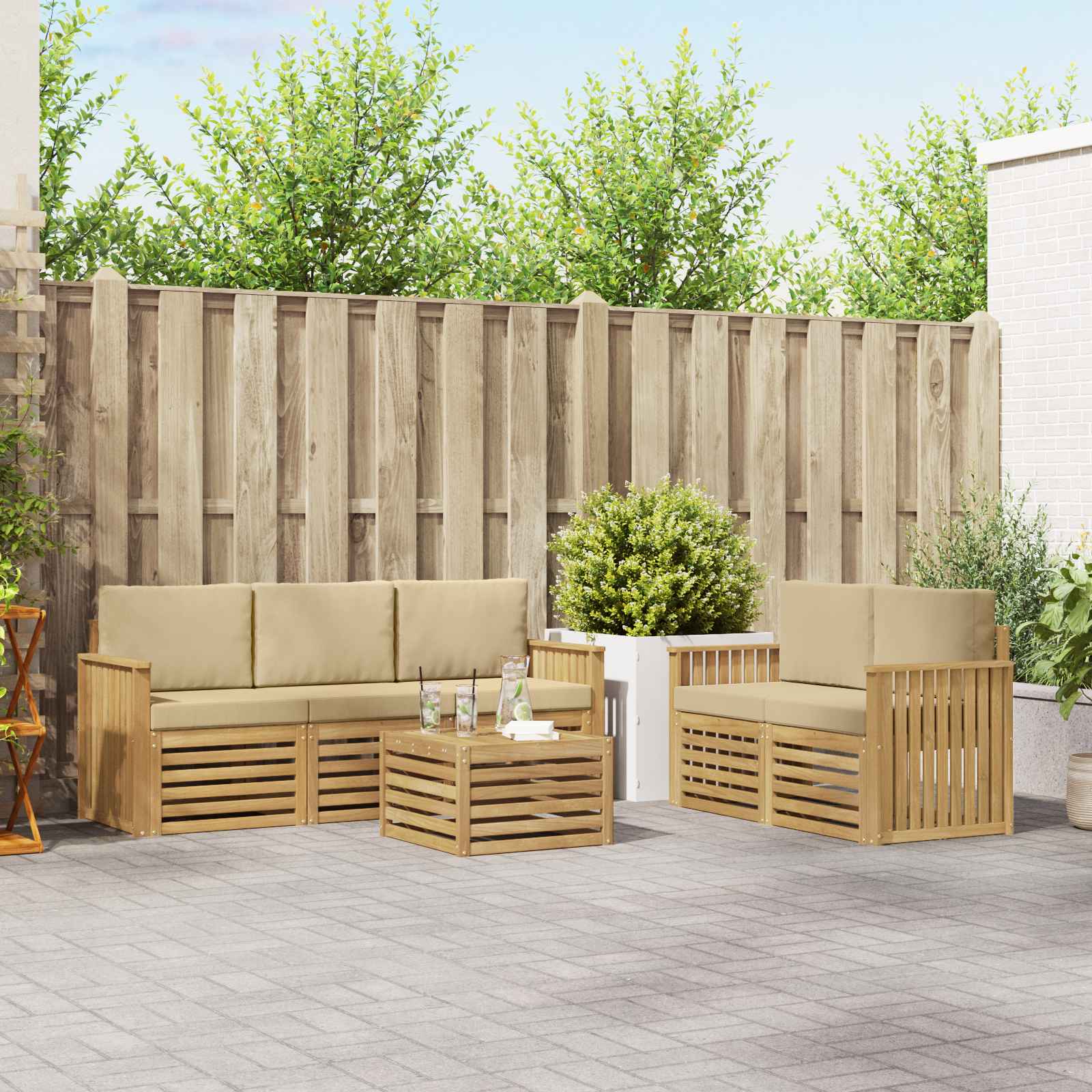 Sofa-Sets Massief Acaciahout – afbeelding 1