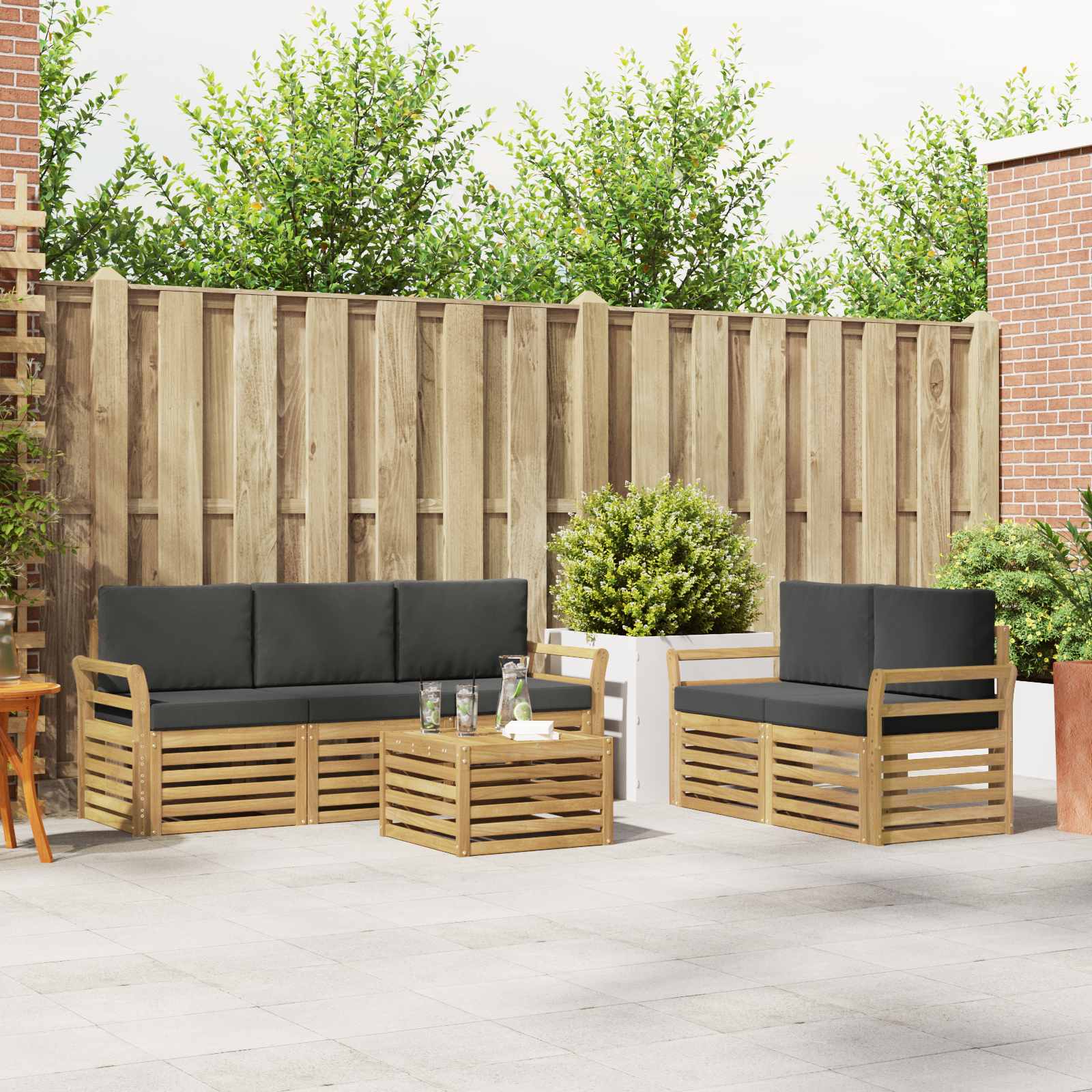 Sofa-Sets Massief Acaciahout – afbeelding 1