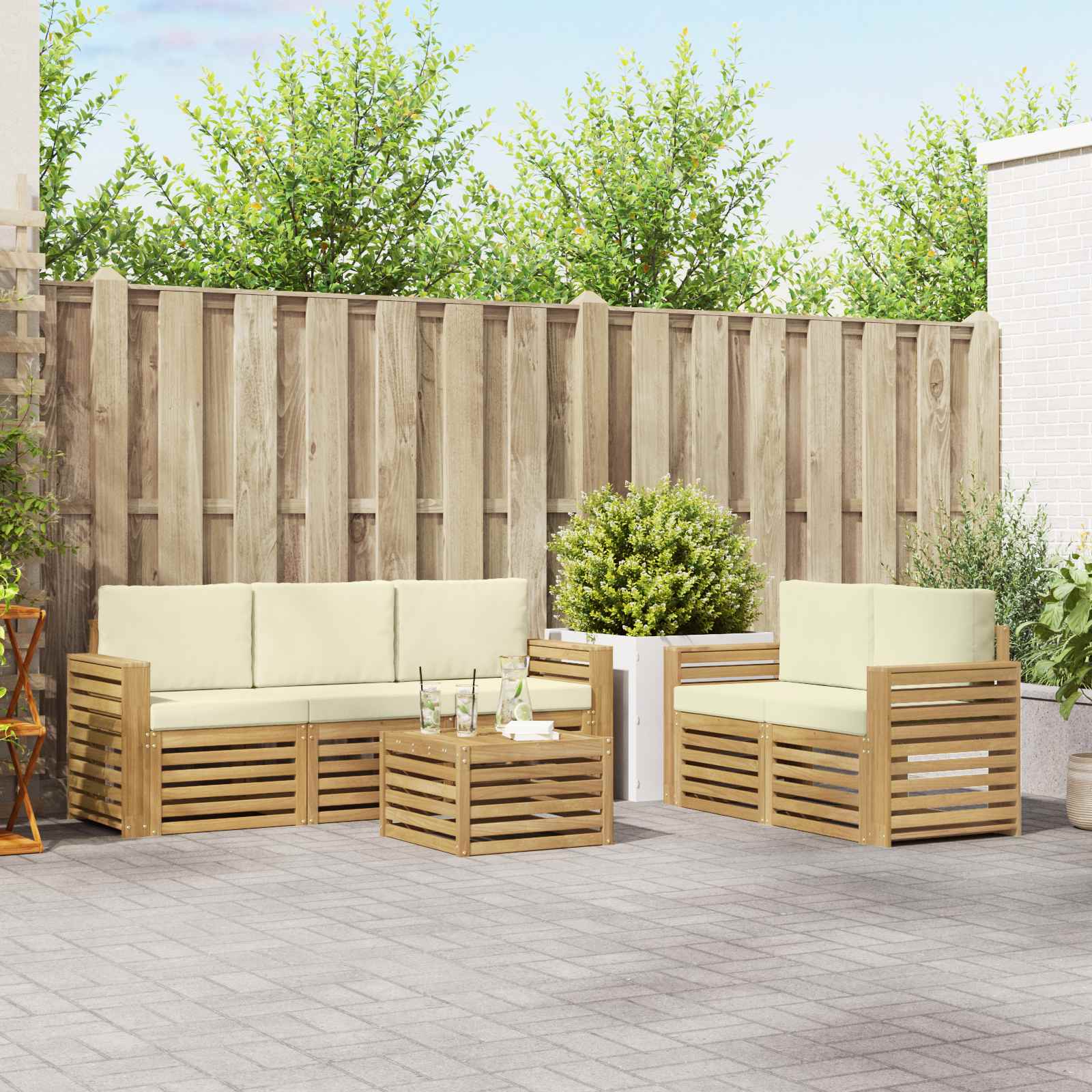Sofa-Sets Massief Acaciahout – afbeelding 1