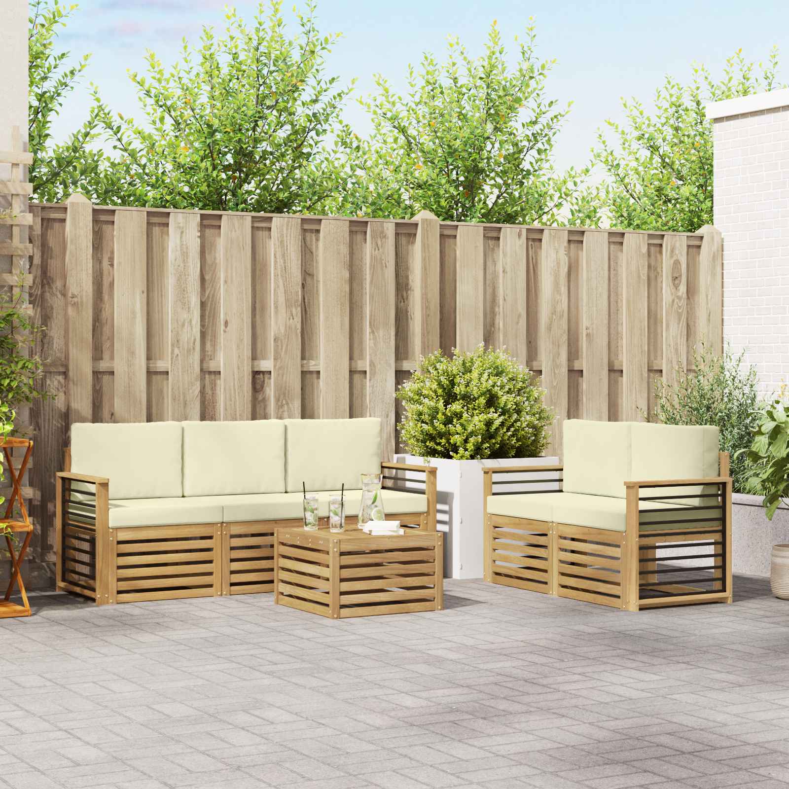 Sofa-Sets Massief Acaciahout – afbeelding 1