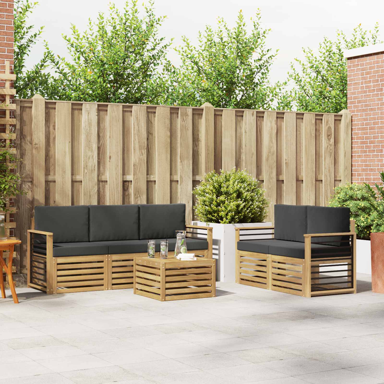 Sofa-Sets Massief Acaciahout – afbeelding 1
