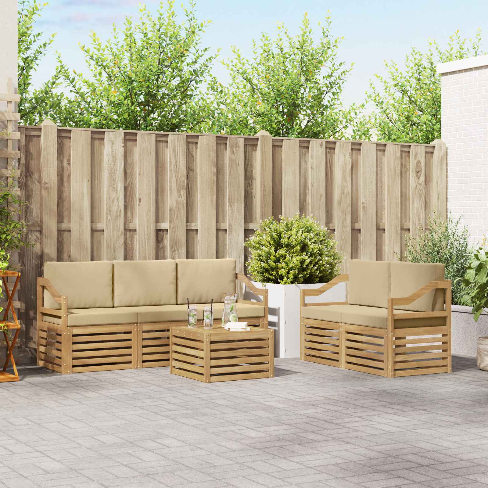 Sofa-Sets Massief Acaciahout – afbeelding 1