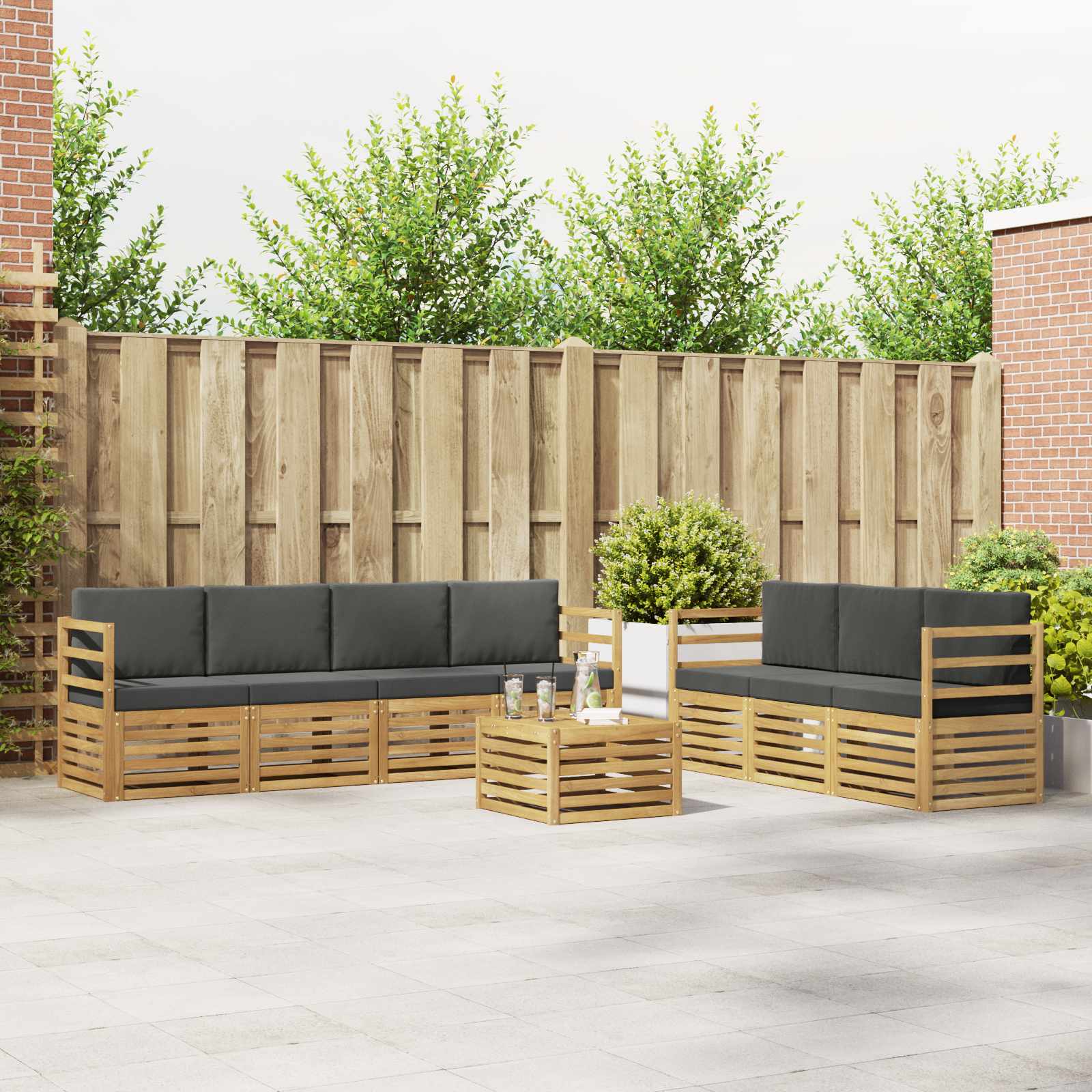 Sofa-Sets Massief Acaciahout – afbeelding 1