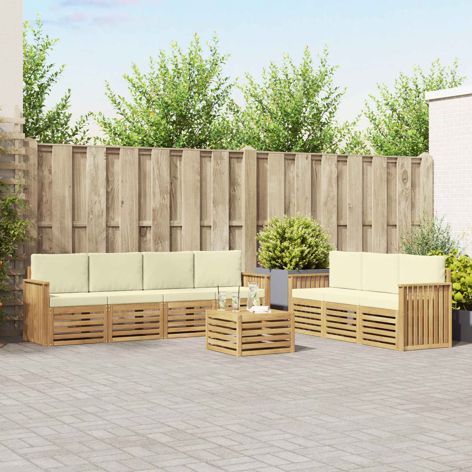 Sofa-Sets Massief Acaciahout – afbeelding 1
