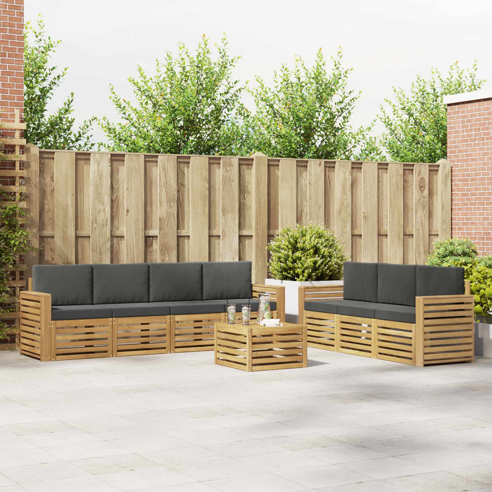 Sofa-Sets Massief Acaciahout – afbeelding 1
