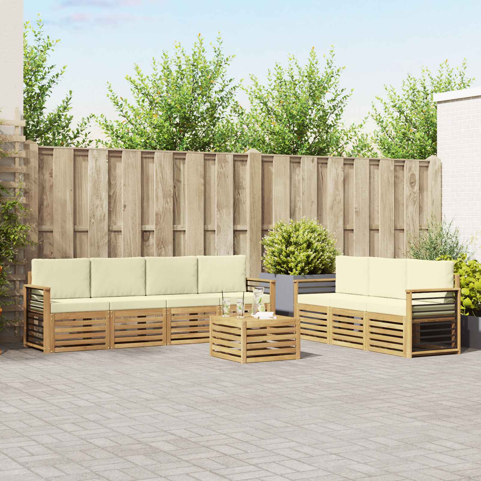 Sofa-Sets Massief Acaciahout – afbeelding 1