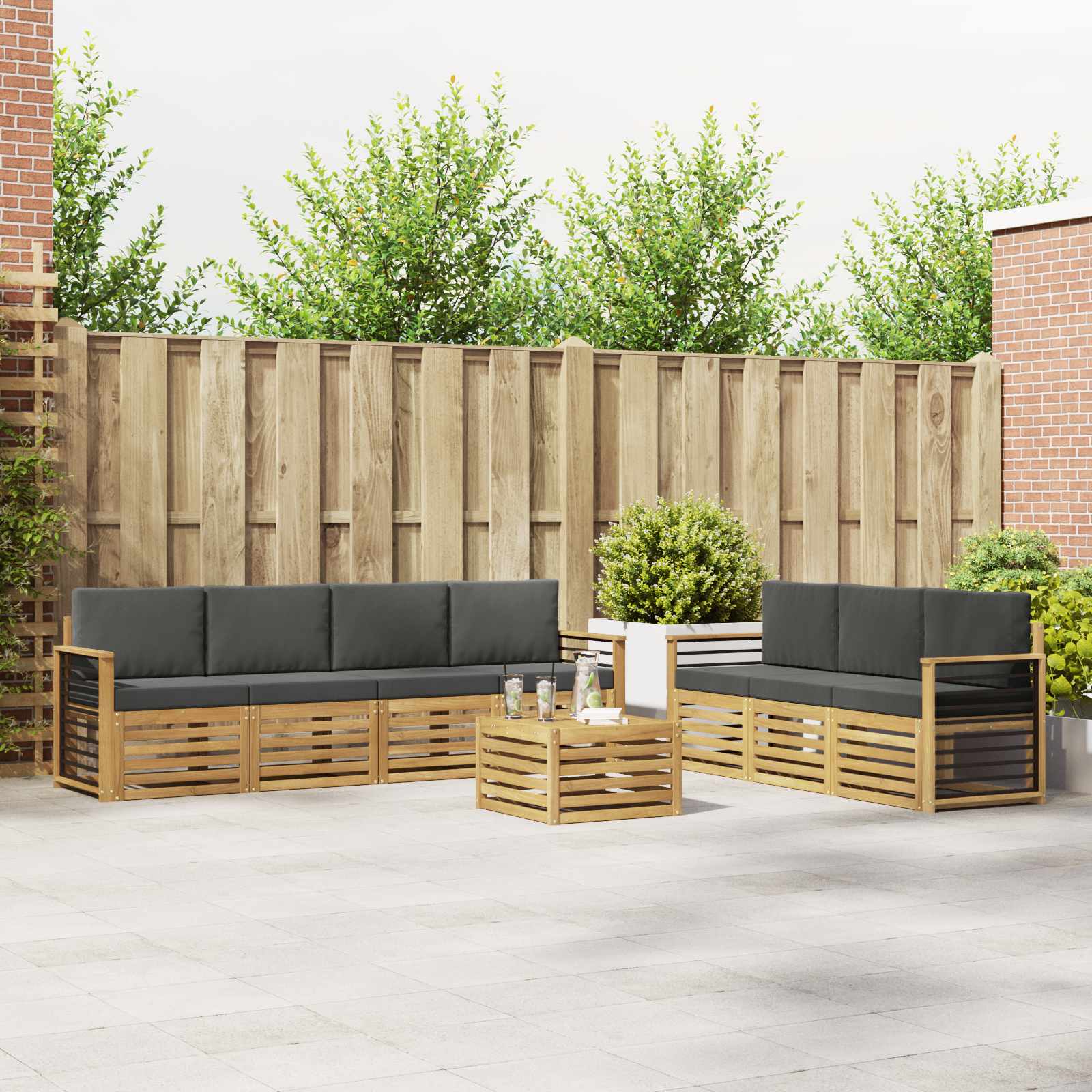 Sofa-Sets Massief Acaciahout – afbeelding 1