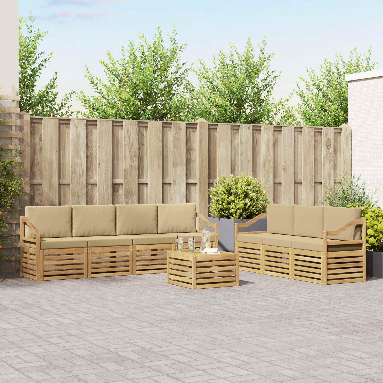 Sofa-Sets Massief Acaciahout – afbeelding 1