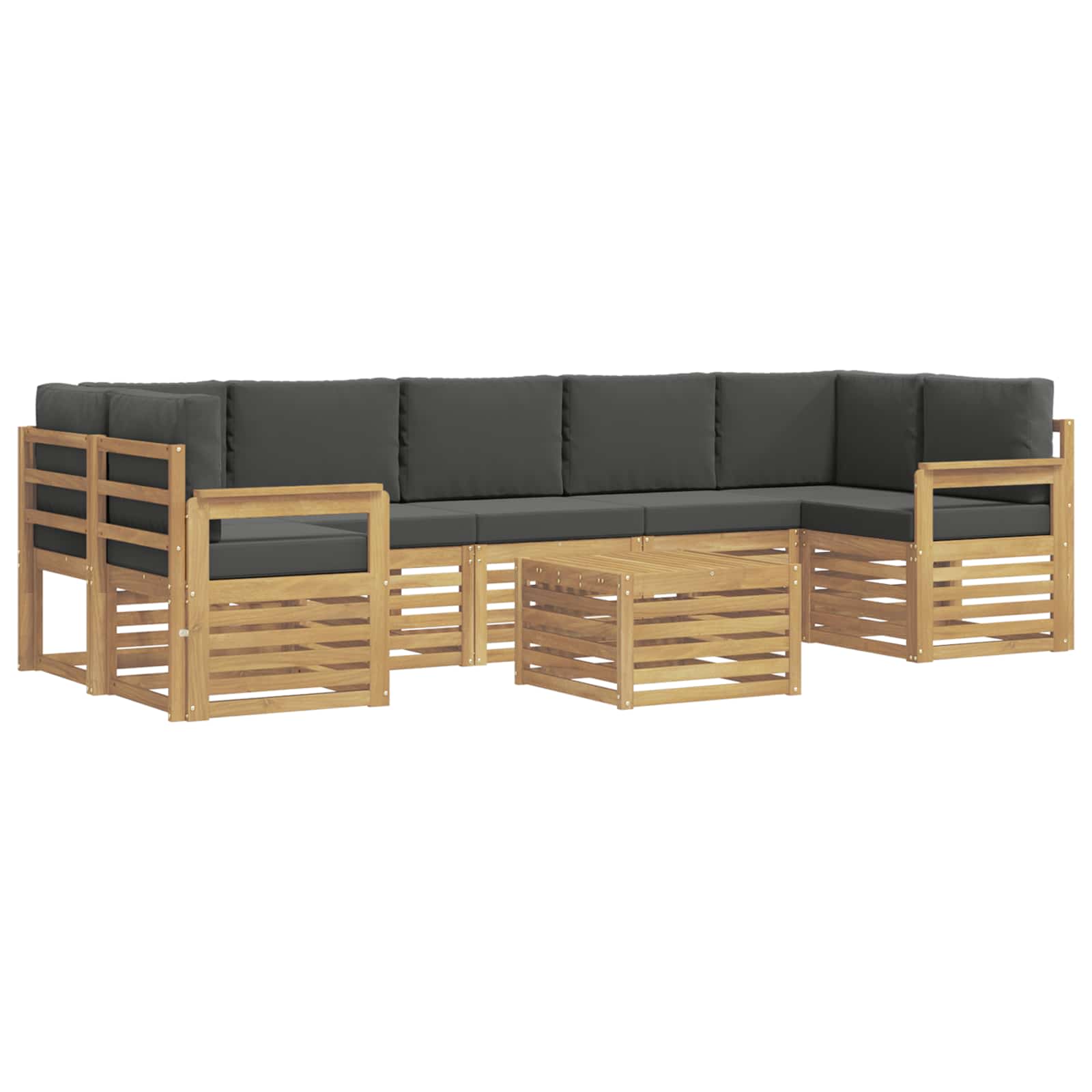 Buiten bankenset 8 pcs Wit en antracietkleurig Polyester – afbeelding 2