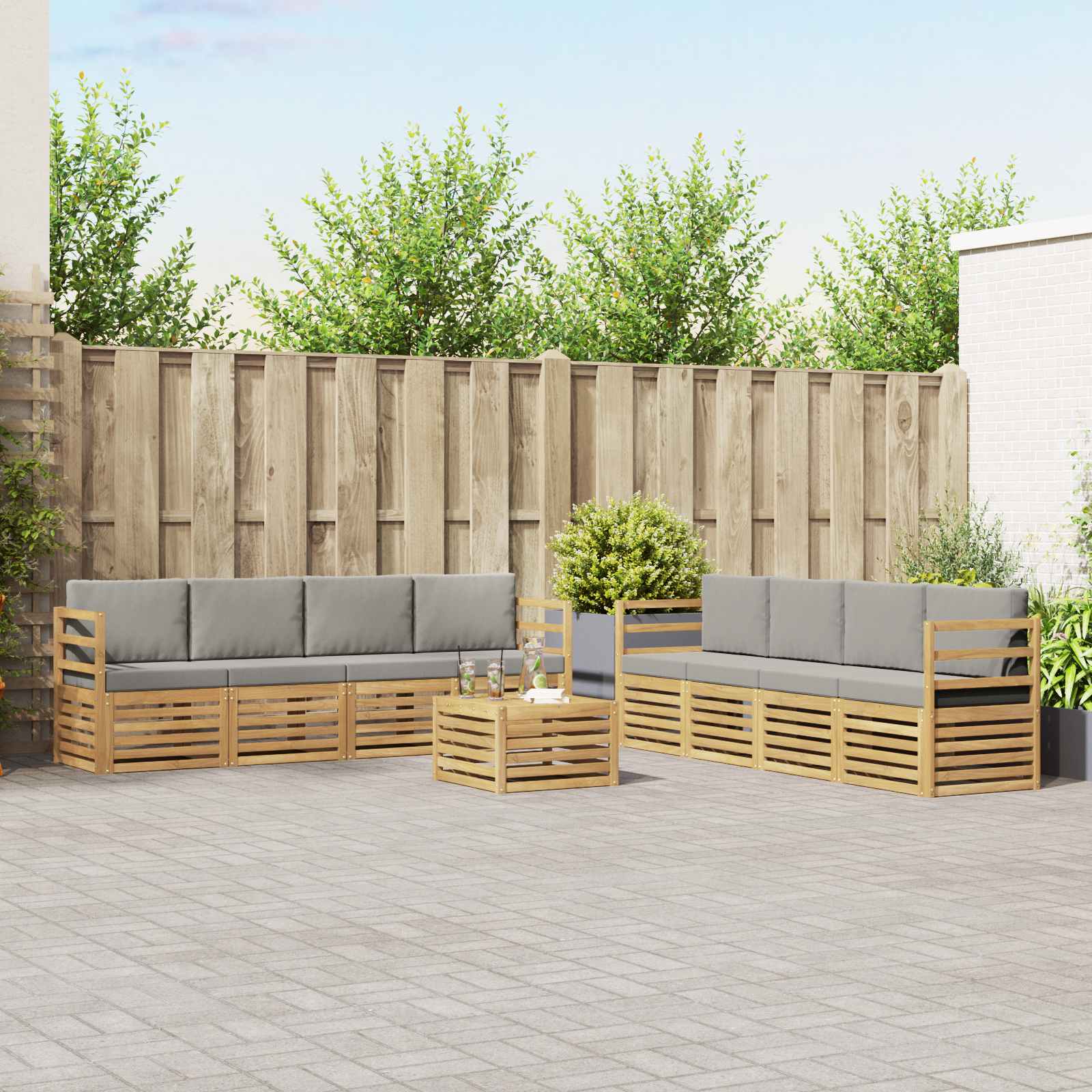 Sofa-Sets Massief Acaciahout – afbeelding 1