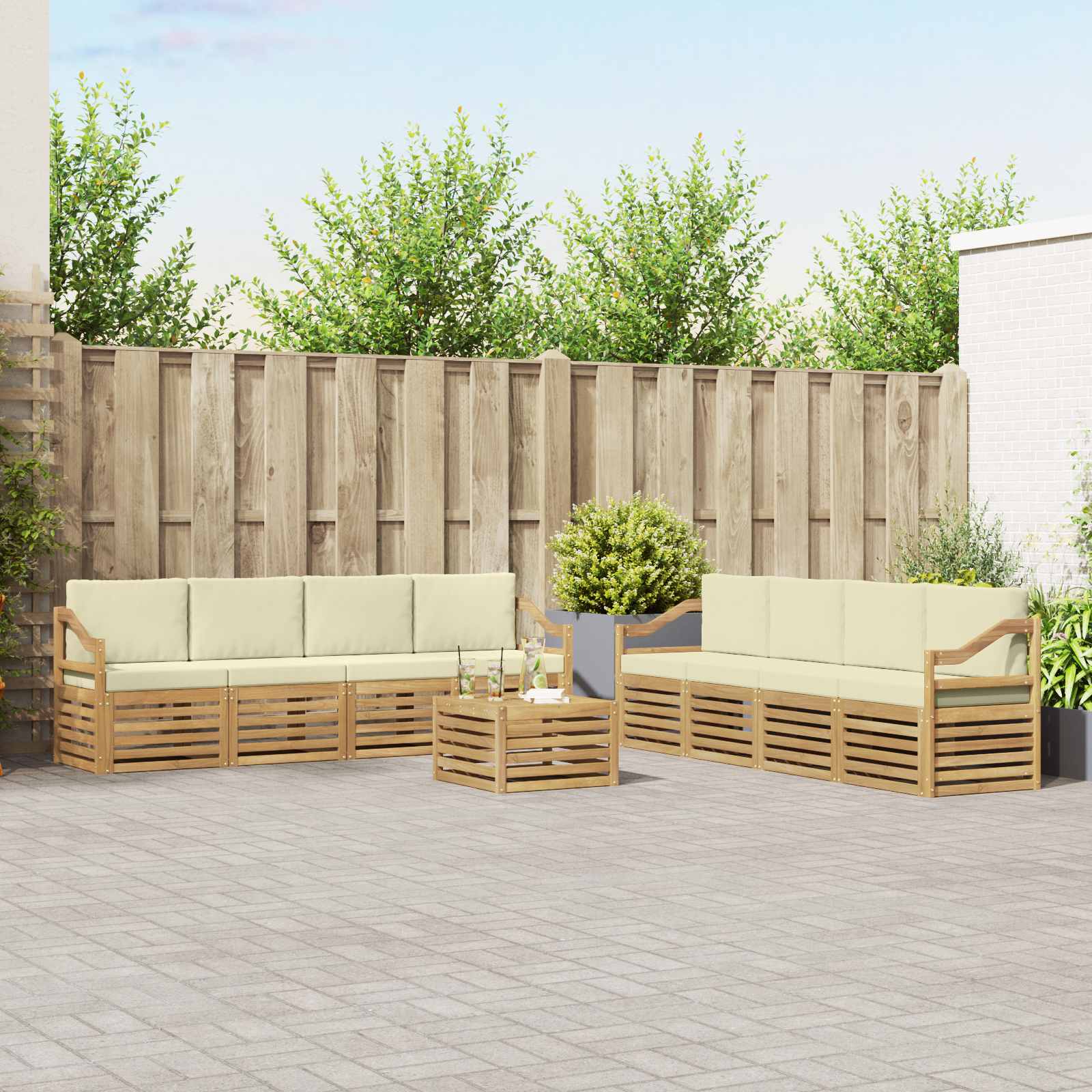 Sofa-Sets Massief Acaciahout – afbeelding 1