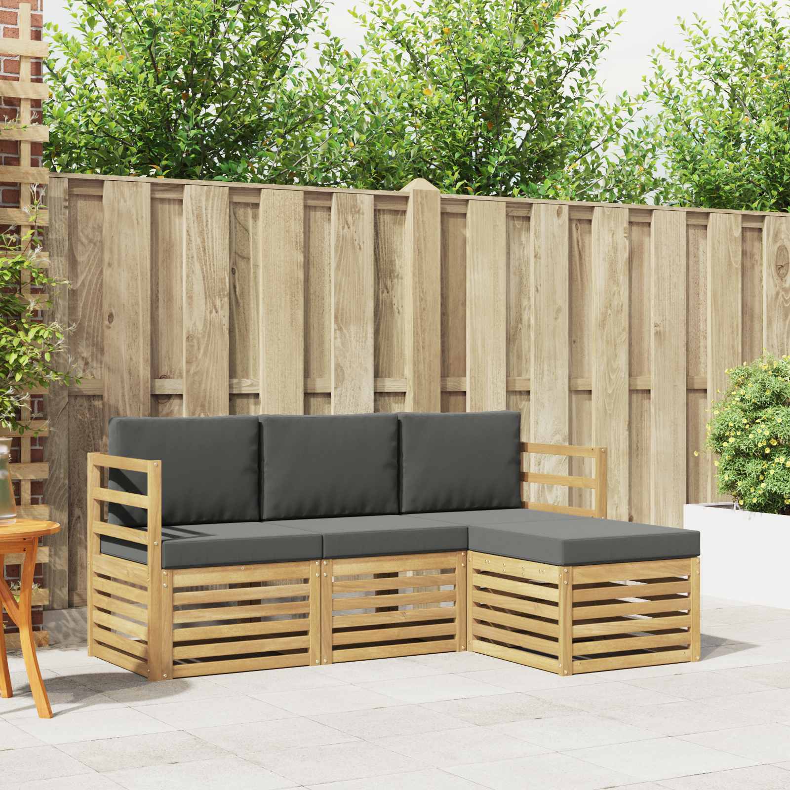 Buiten bankenset 4 pcs Wit en antracietkleurig – afbeelding 1
