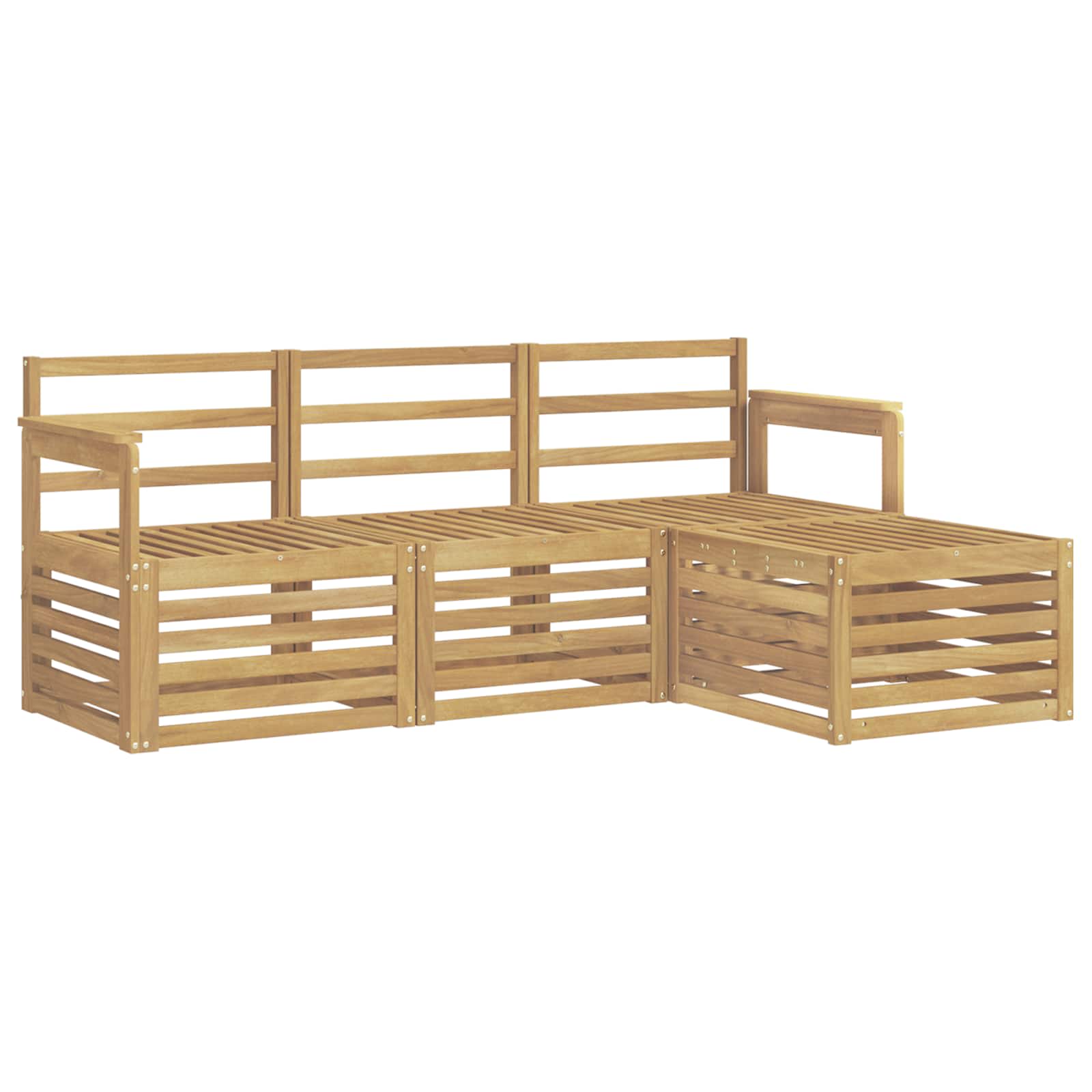 Buiten bankenset 4 pcs Wit 189,5 x 122,5 x 73 cm – afbeelding 2