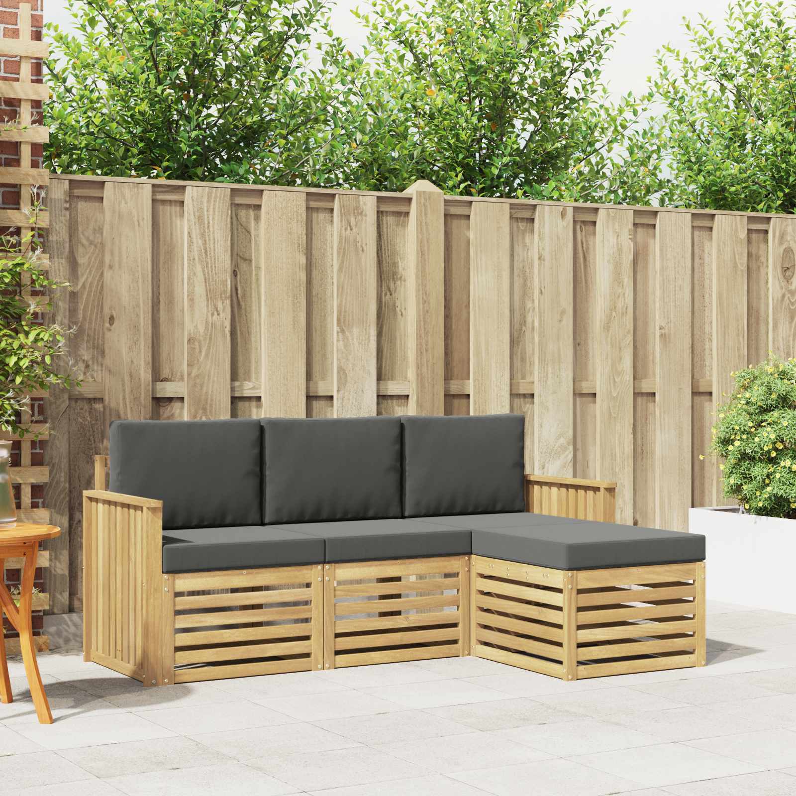 Buiten bankenset 4 pcs Wit en antracietkleurig – afbeelding 1