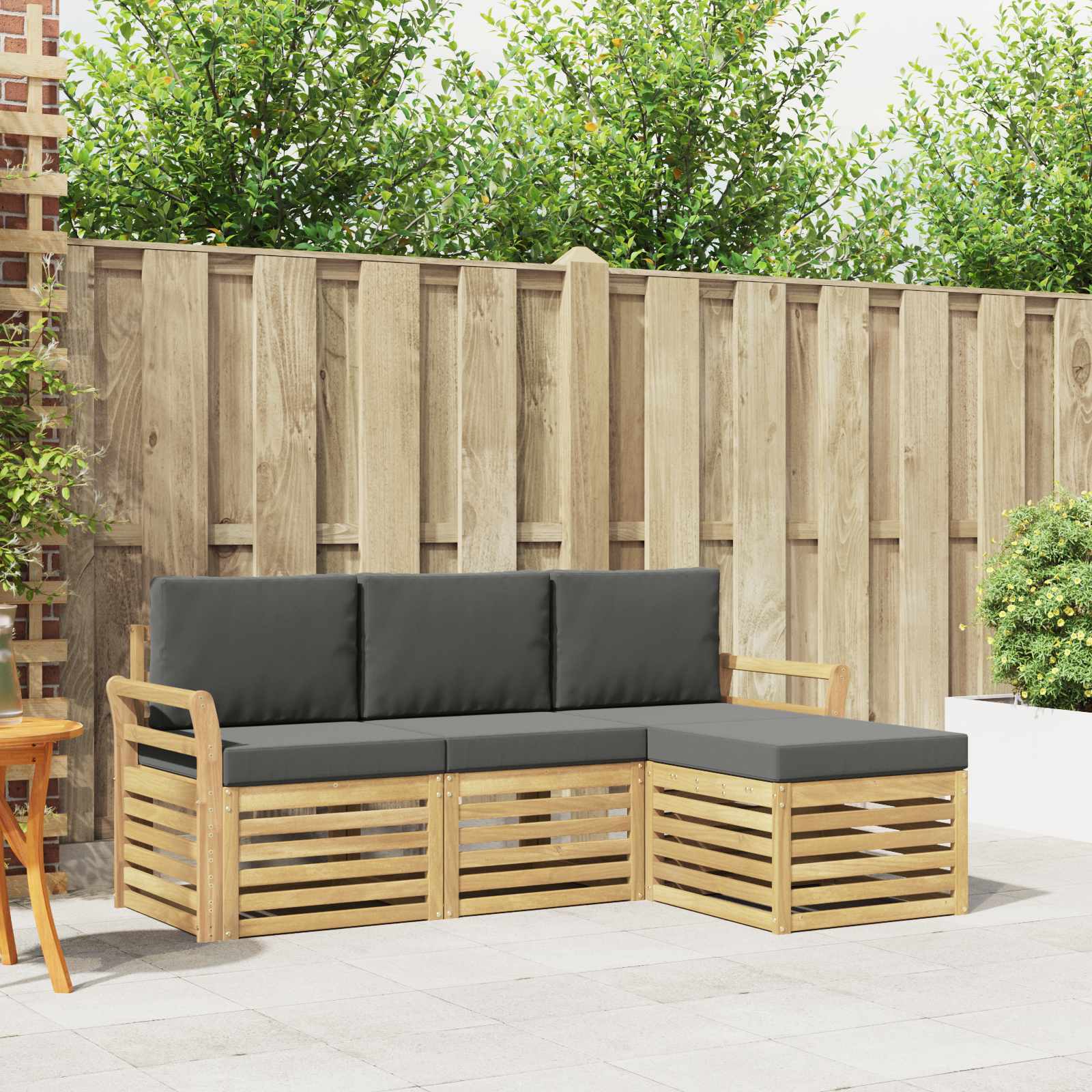 Buiten bankenset 4 pcs Wit en antracietkleurig – afbeelding 1