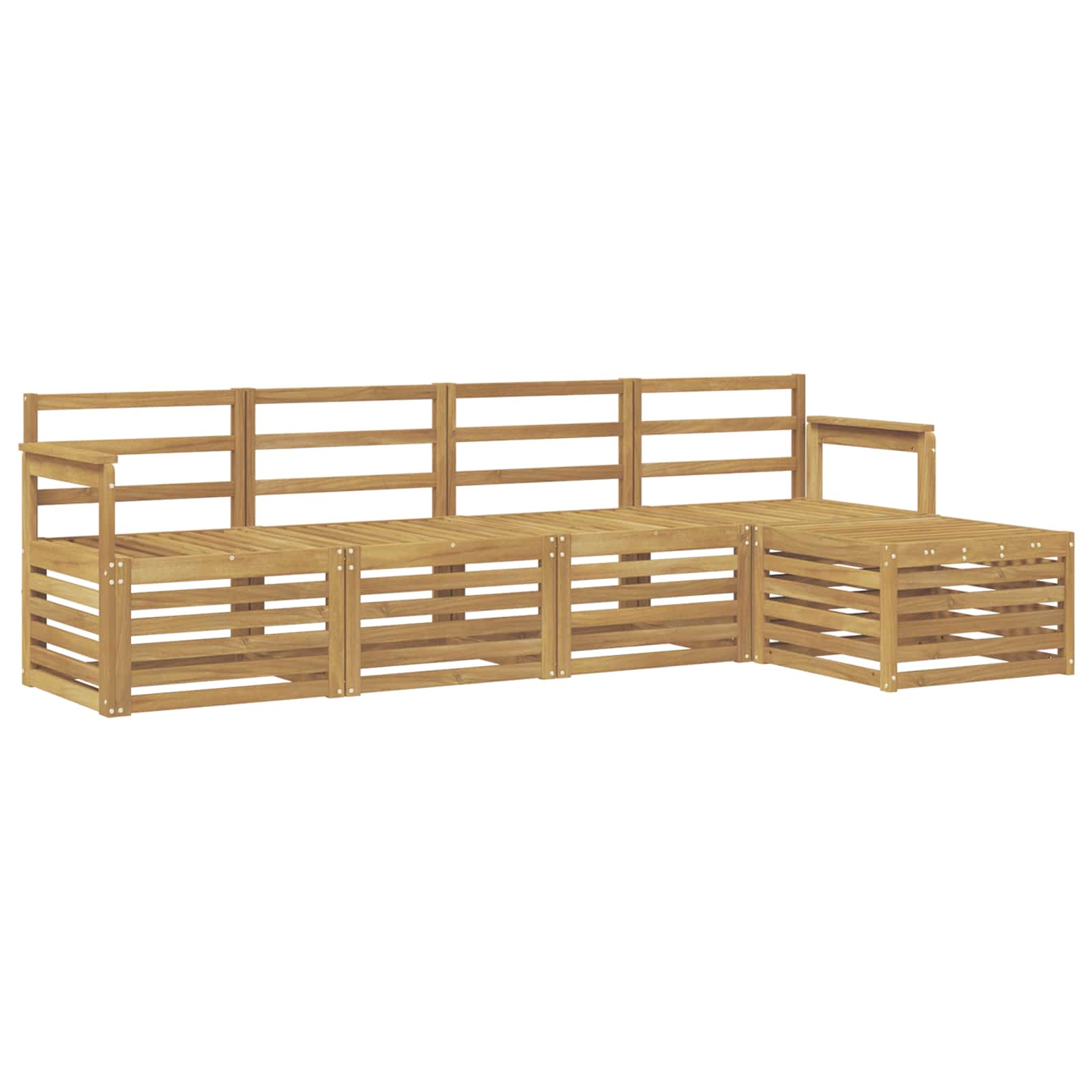 Buiten bankenset 5 pcs Wit 249 x 122,5 x 73 cm – afbeelding 2