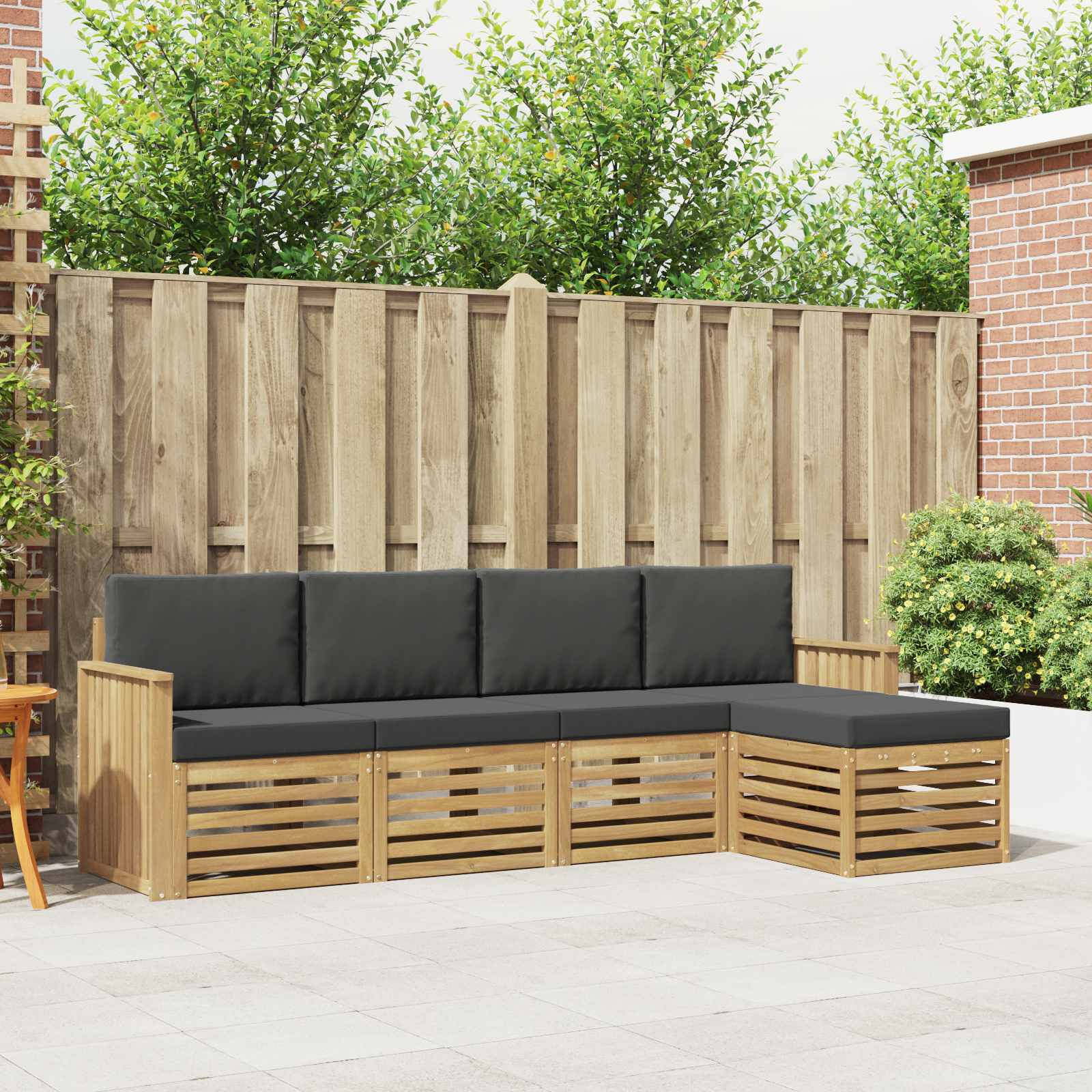 Buiten bankenset 5 pcs Wit en antracietkleurig – afbeelding 1