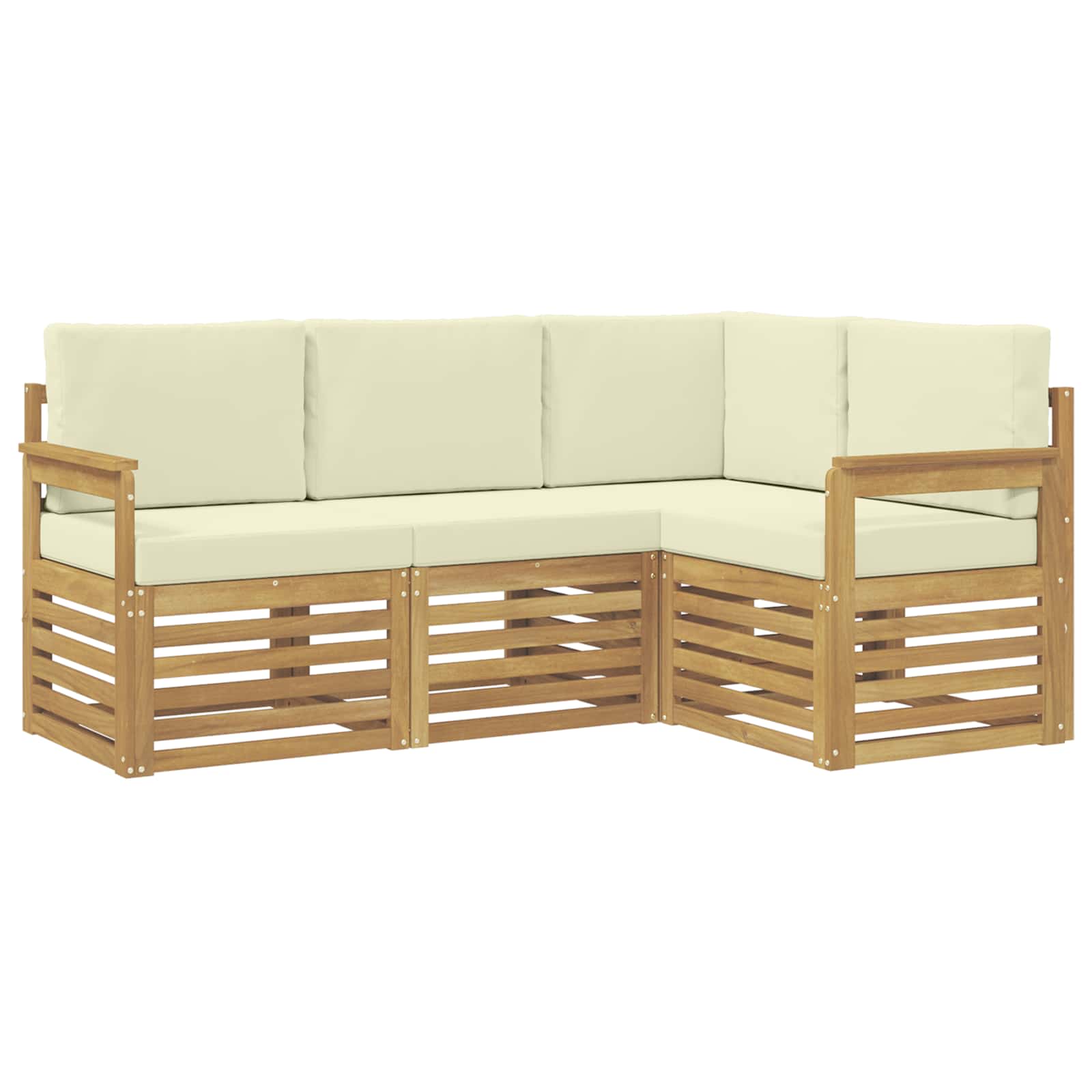 Buiten bankenset 4 pcs Wit en crèmekleurig – afbeelding 2